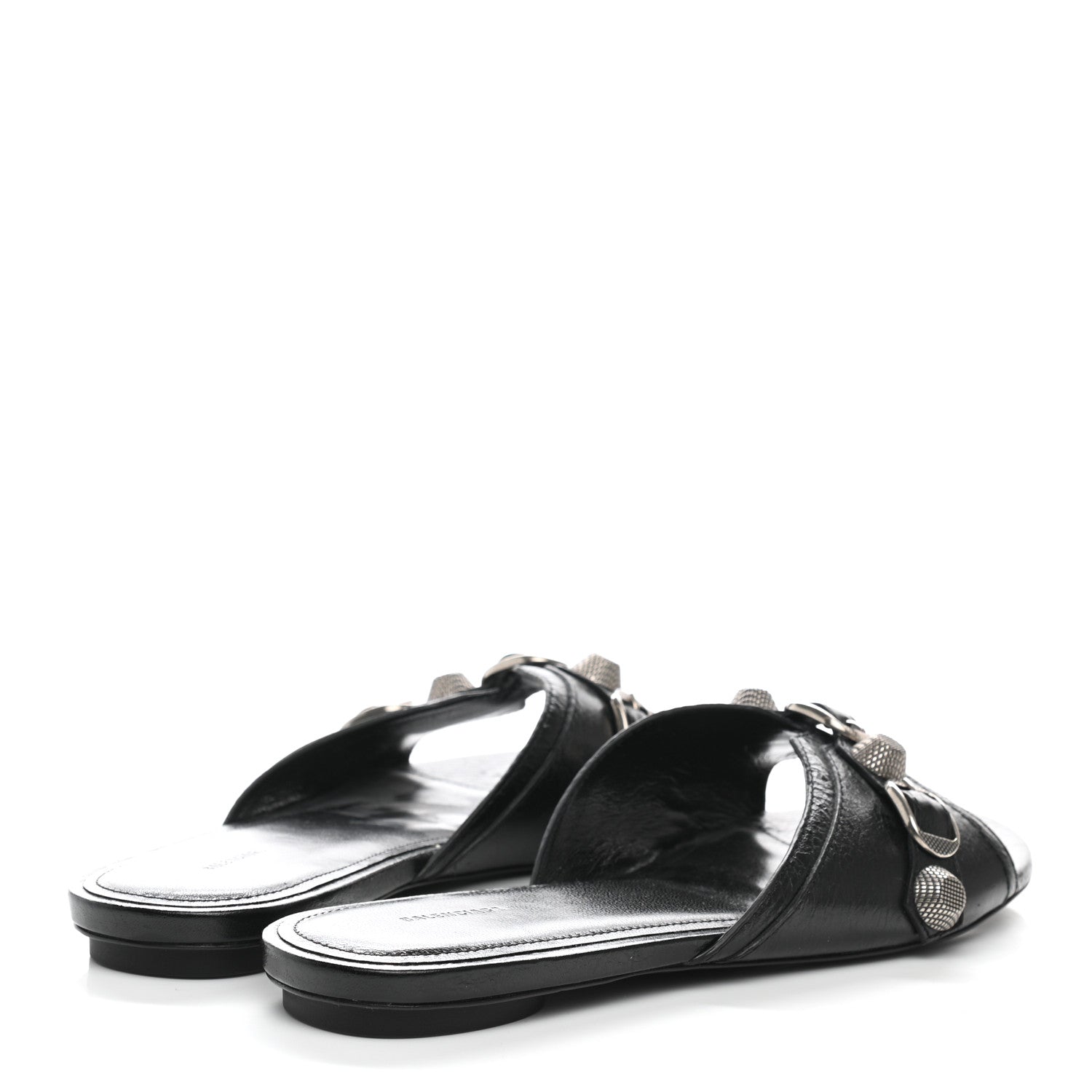 Balenciaga Agneau Arena Cagole Flat Slide Sandals 39 Black 4 of 8