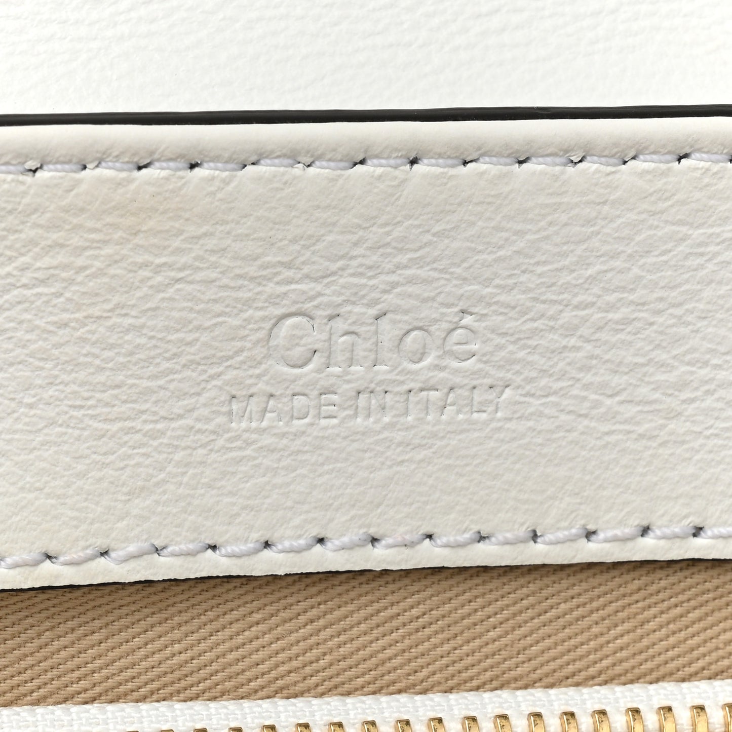 Calfskin Crocodile Embossed Small C Double Carry Brilliant White