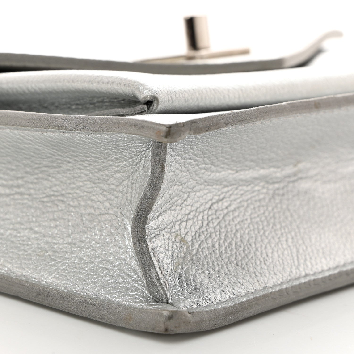 Louis Vuitton Metallic Soft Calfskin Mylockme Chain Pochette Silver 8 of 9
