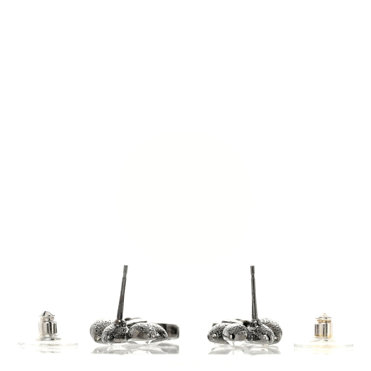 Chanel Crystal Sparkling Wheat CC Drop Earrings Silver 3 of 4