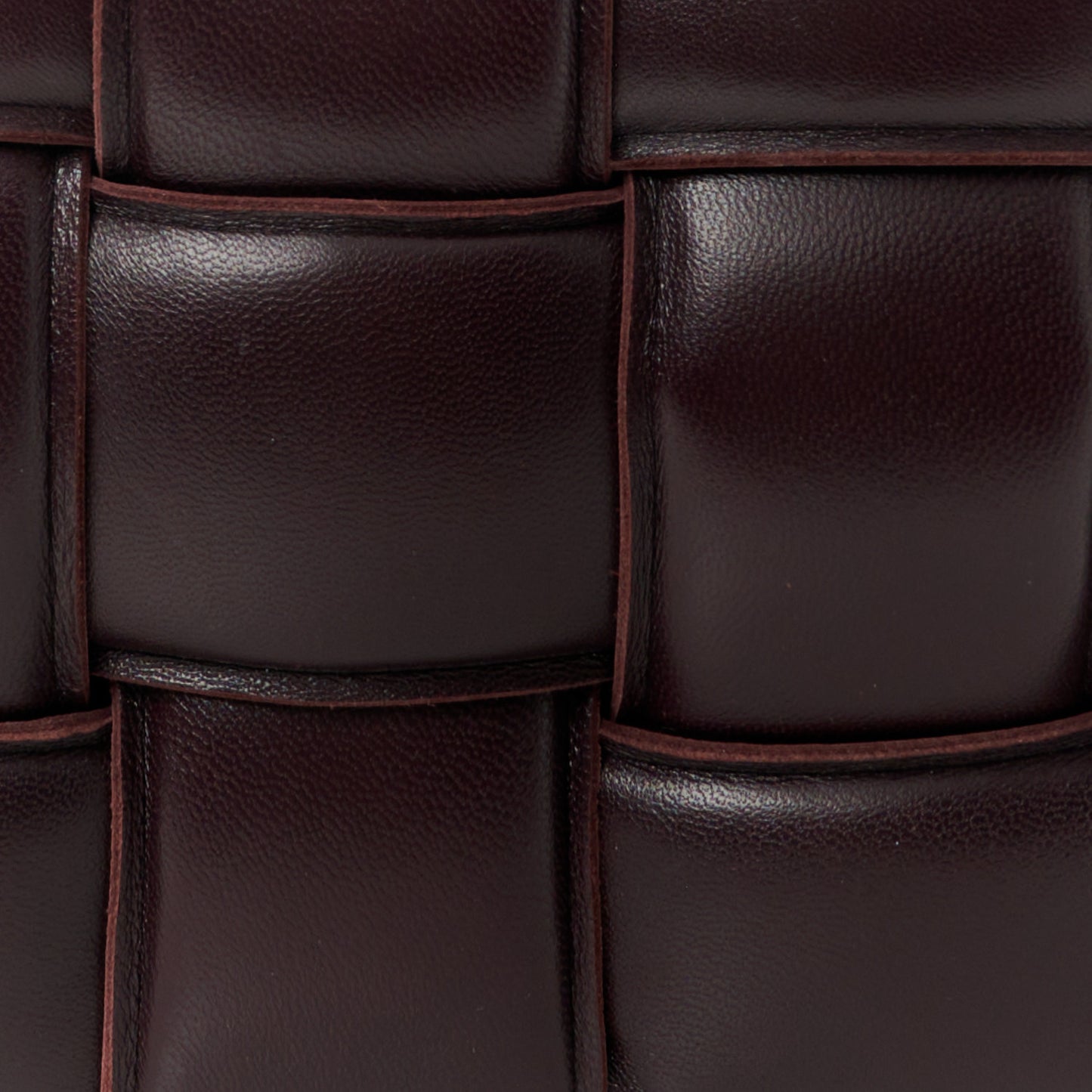 Nappa Maxi Intreccio Padded Cassette Crossbody Bag Plum