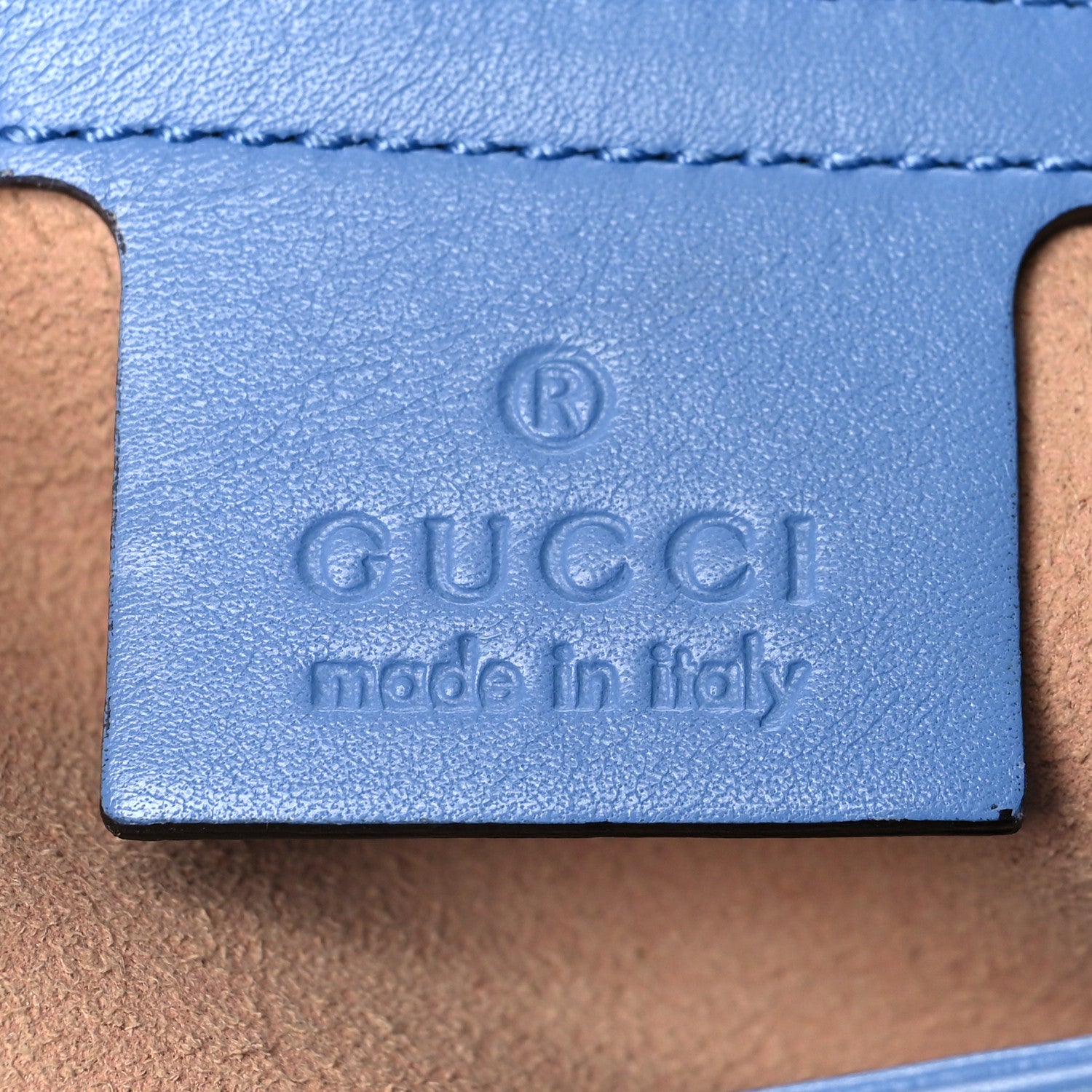 Gucci Calfskin Matelasse Medium GG Marmont Shoulder Bag Clear Sky Blue 6 of 13