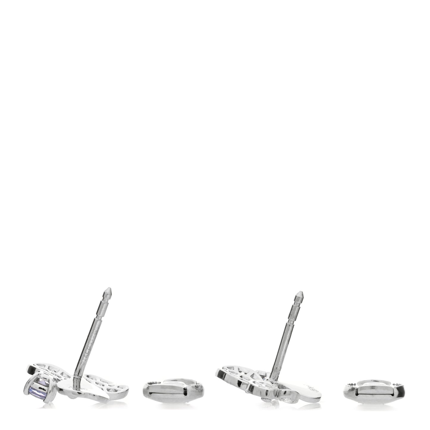 Platinum Diamond Tanzanite Paper Flowers Earrings