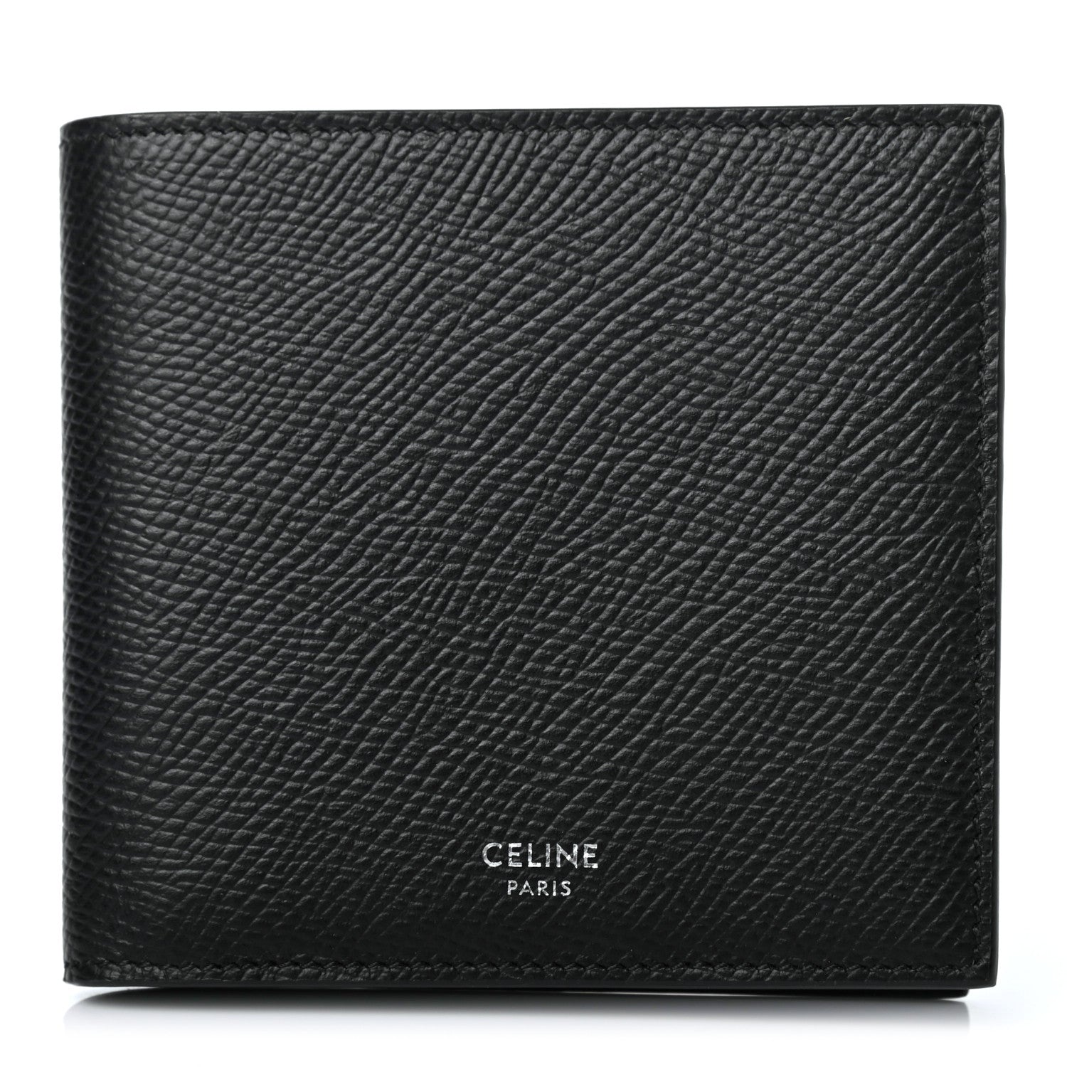 Celine Grained Calfskin Bi-Fold Wallet Black 1 of 4