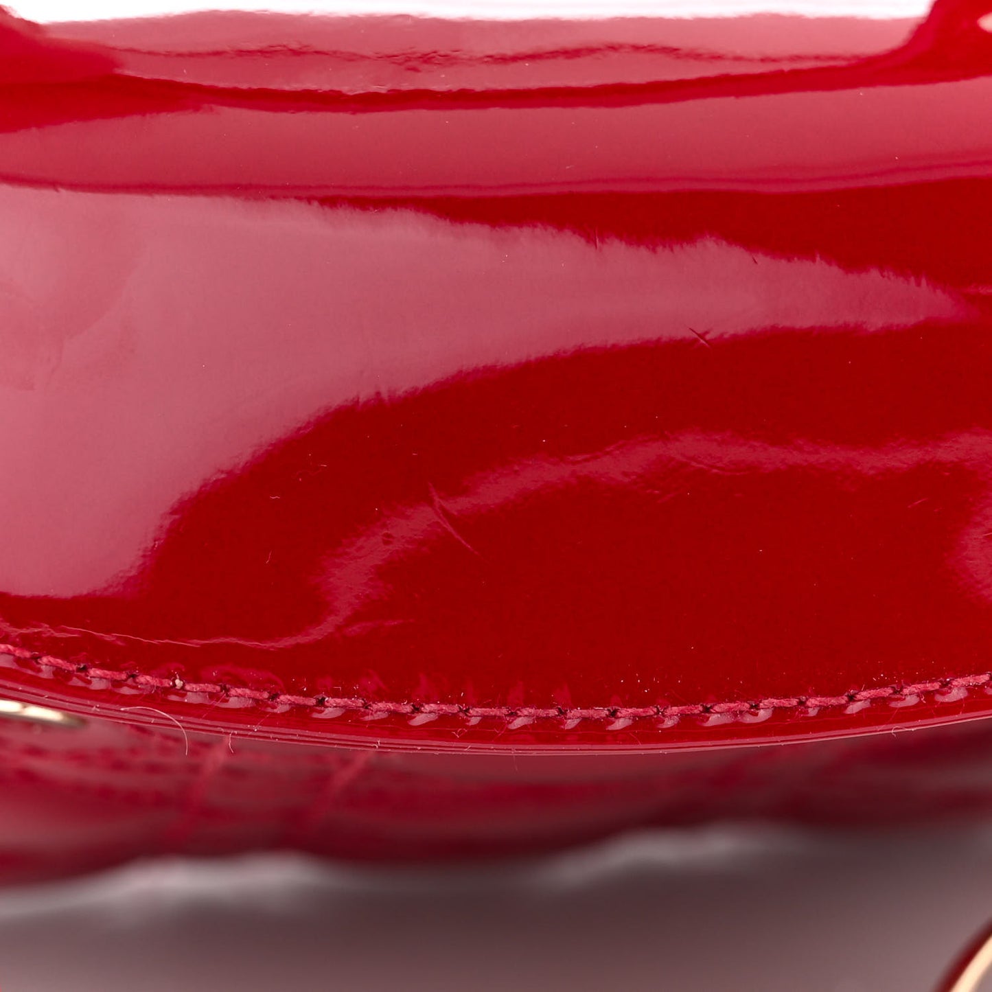 CHRISTIAN DIOR Patent Cannage Mini Lady Dior Red