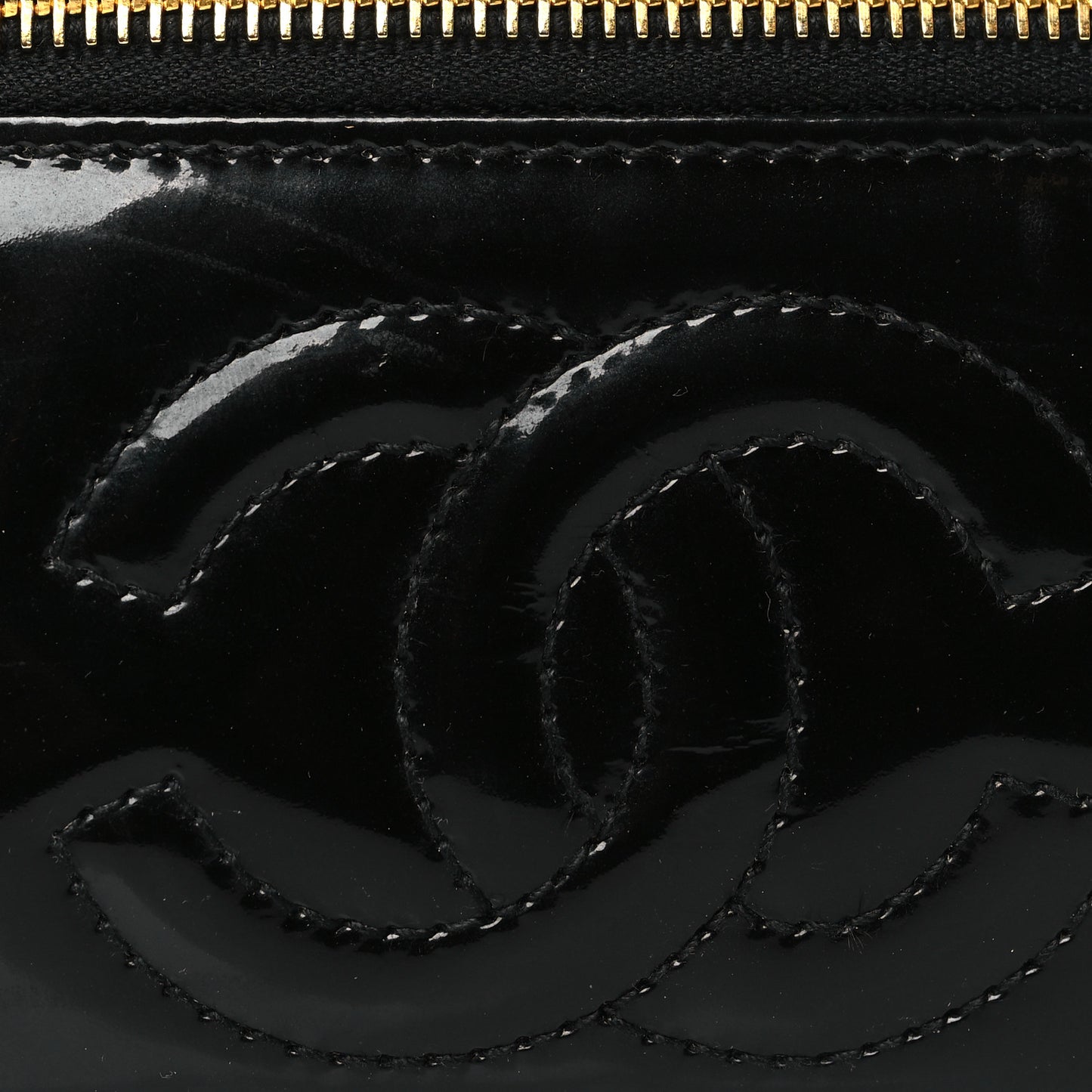 Patent Vanity Cosmetic Case Black