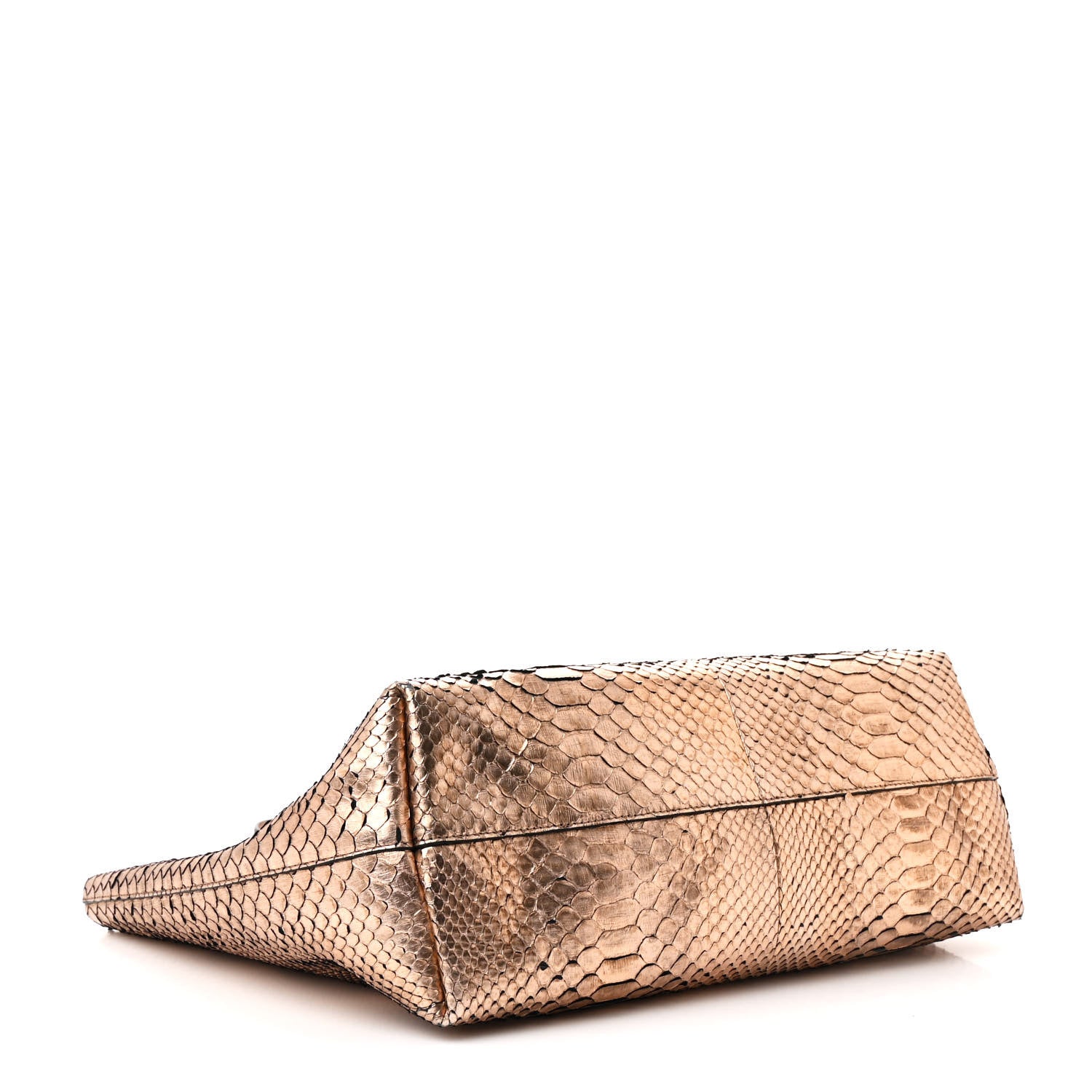 Tom Ford Metallic Snakeskin Small T Tote Gold 4 of 11