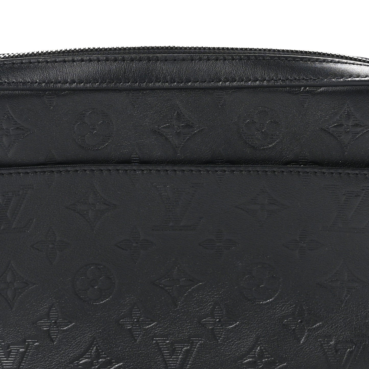 LOUIS VUITTON Calfskin Monogram Shadow Duo Messenger Black