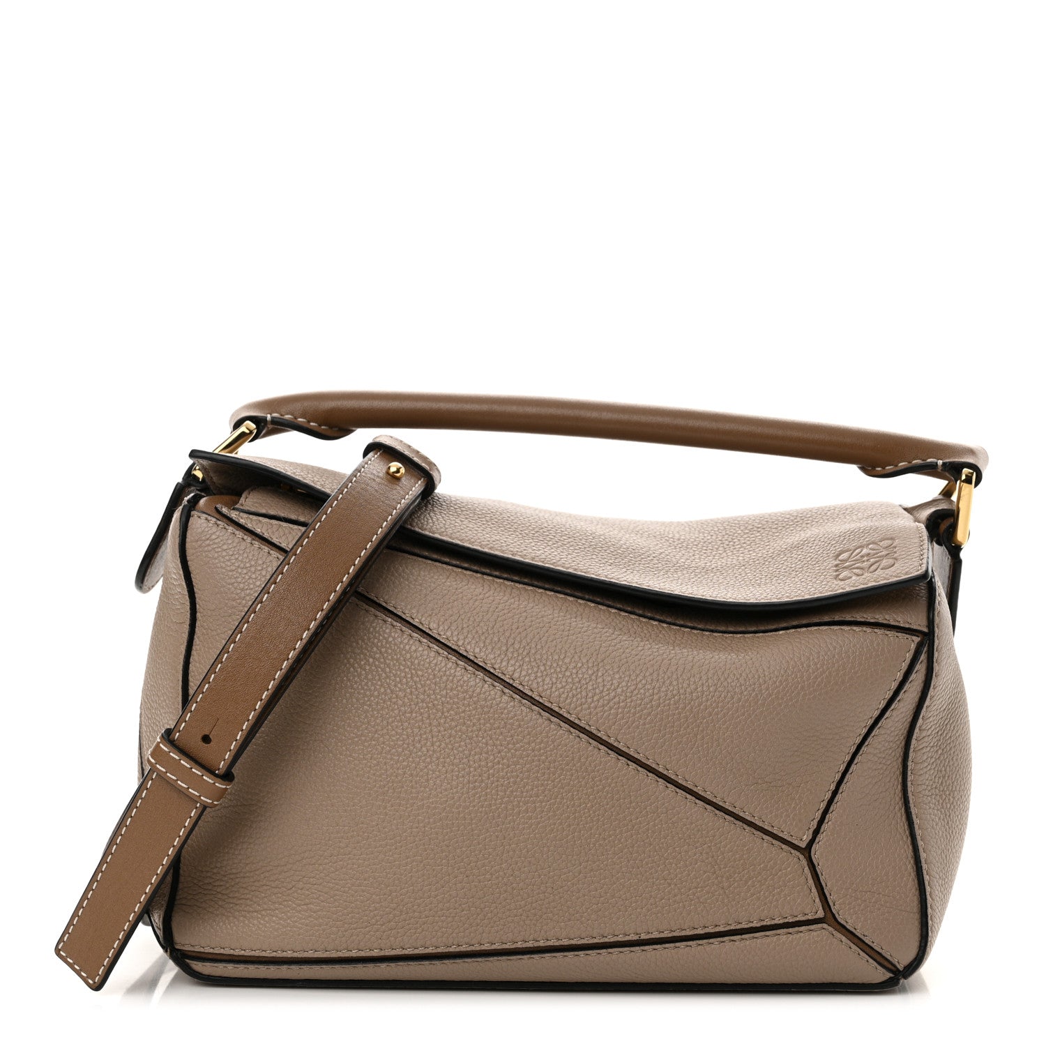 Loewe Grained Calfskin Small Puzzle Bag Sand Mink 1 of 15