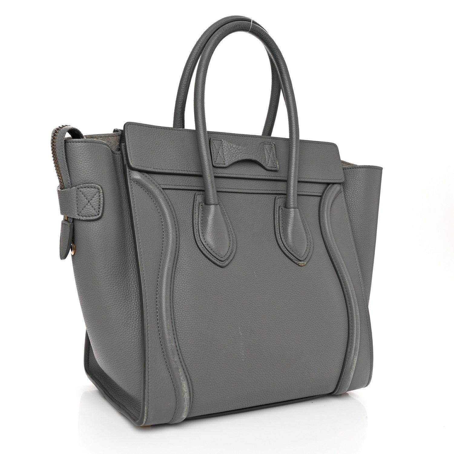 Celine Baby Drummed Calfskin Micro Luggage Kohl 3 of 17