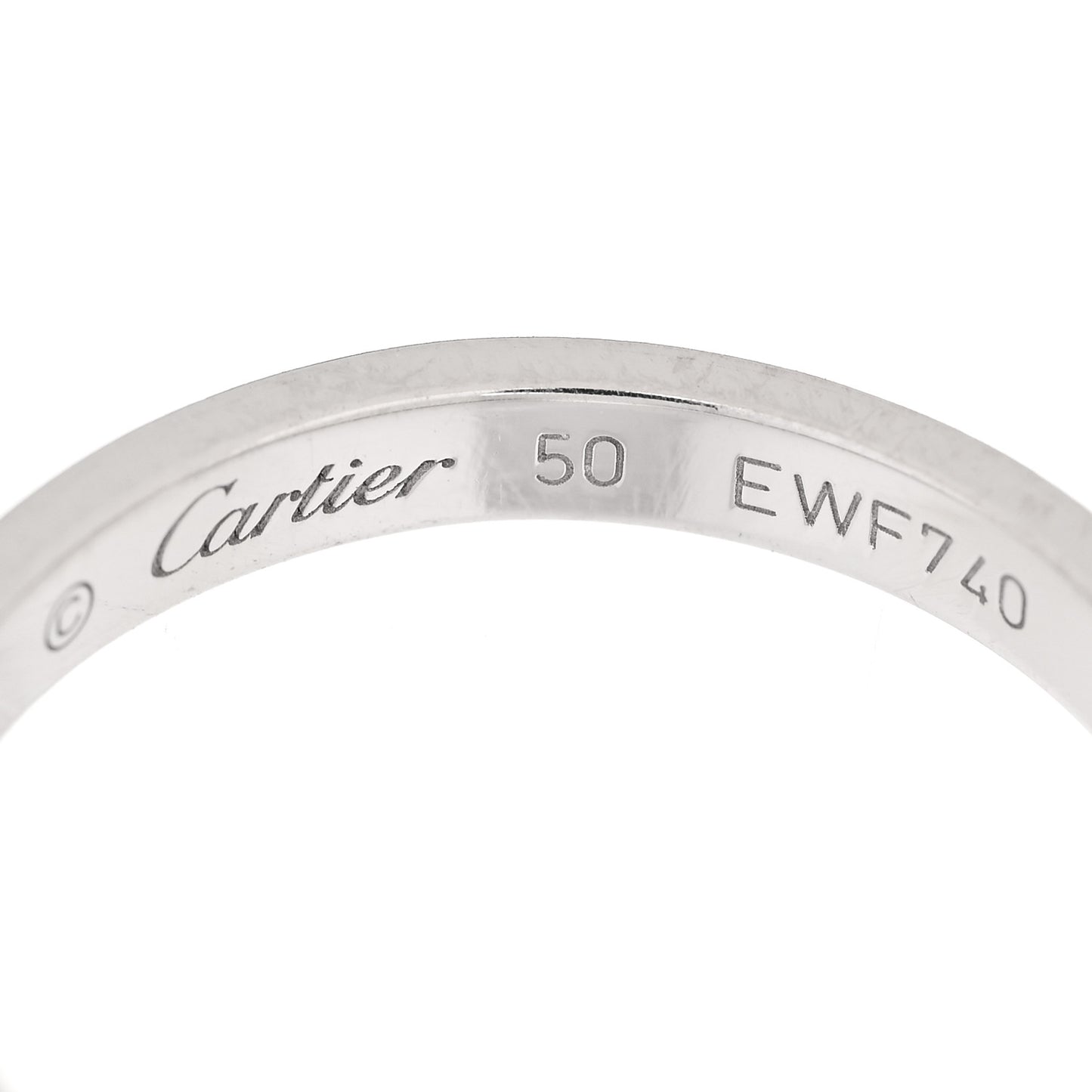 18K White Gold Diamond 2.6mm LOVE Paved Band Ring 50 5.25