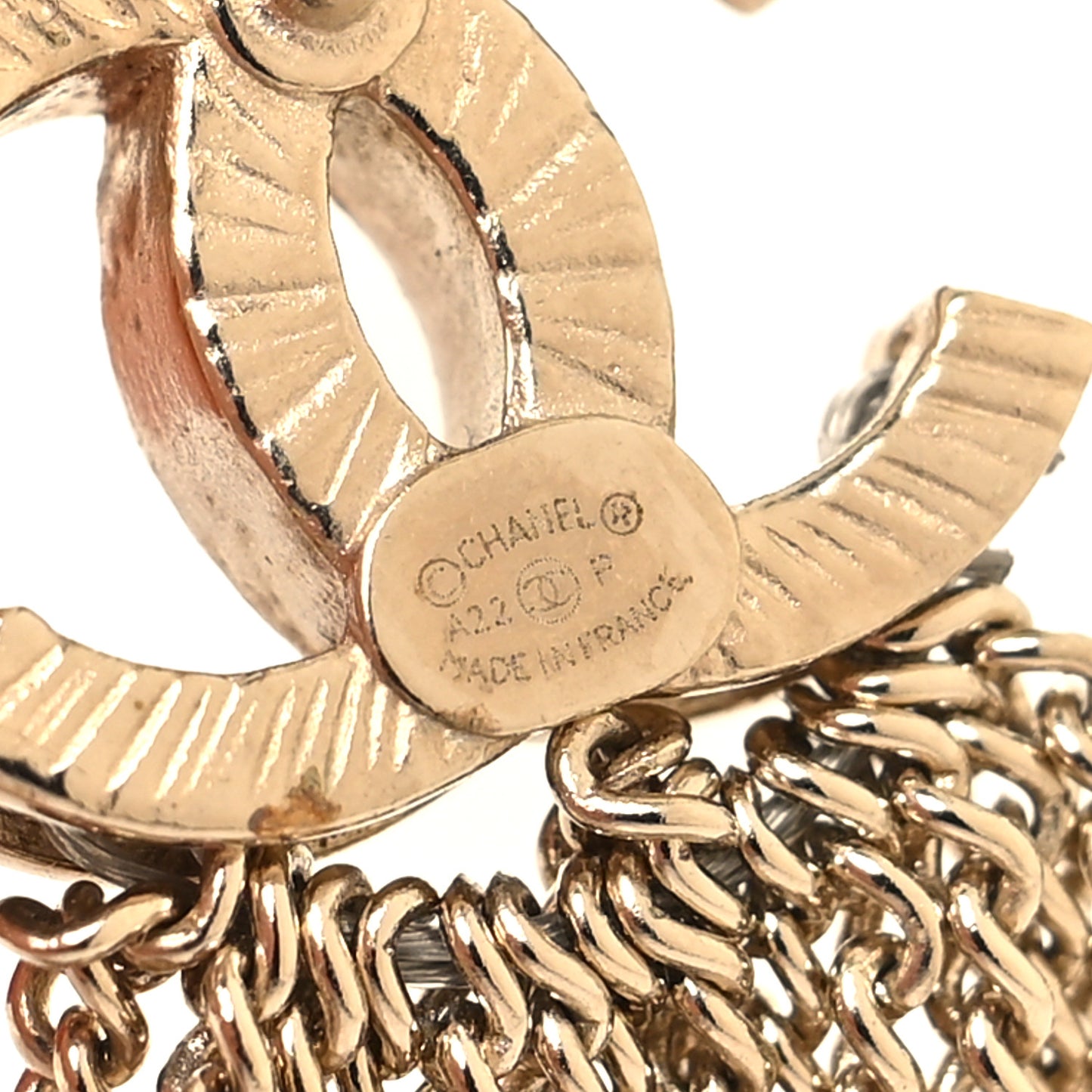 Metal CC Multi Strand Chain Drop Earrings Gold