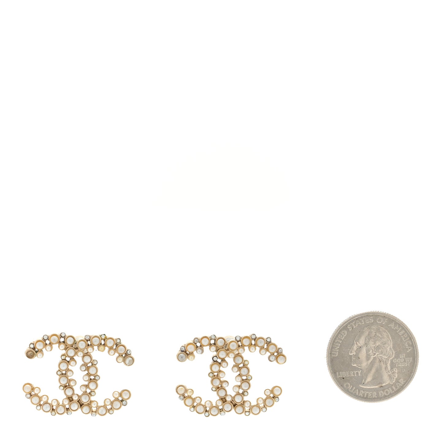 Pearl Crystal Snow Splash CC Earrings Gold