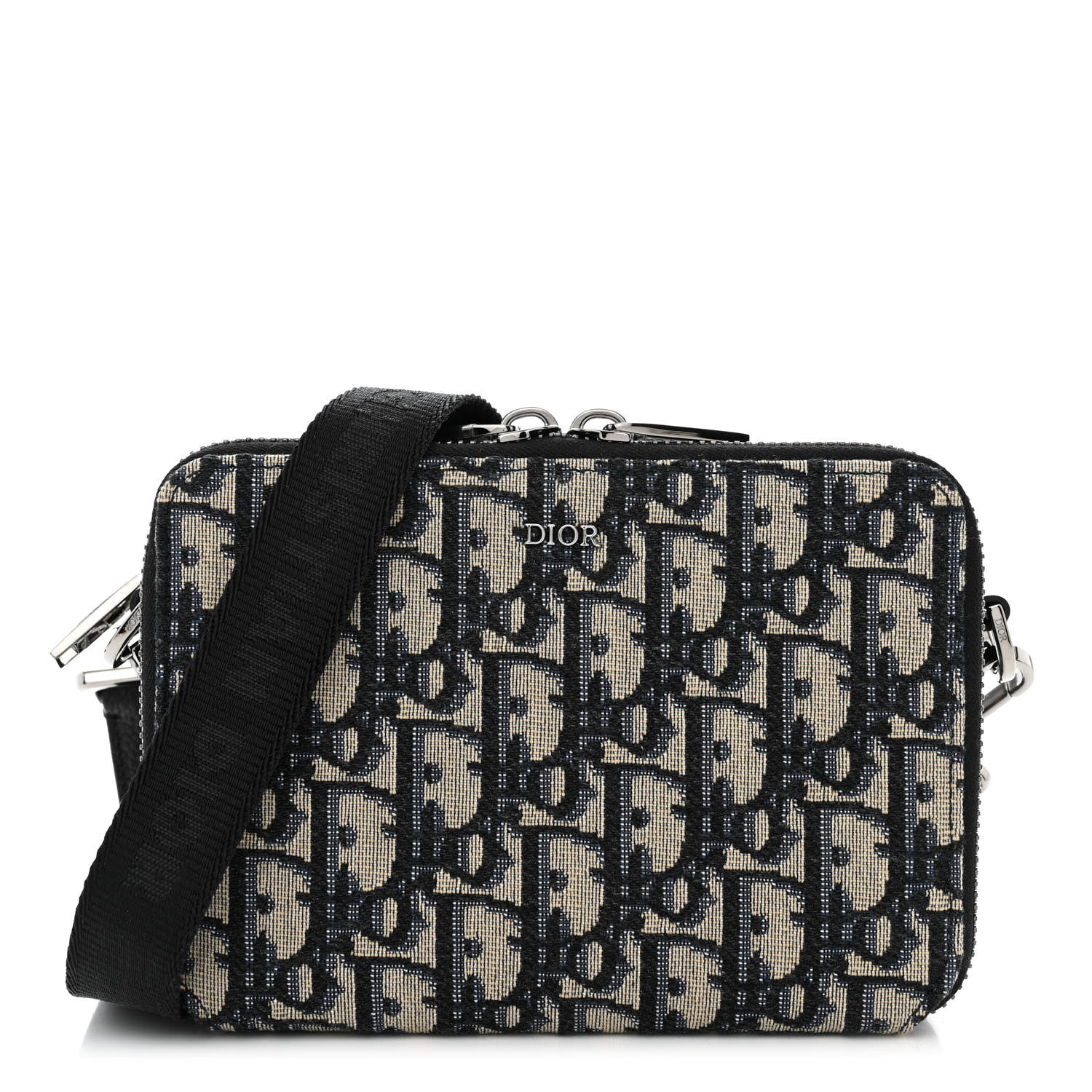 Christian Dior Oblique Pouch Navy Blue 1 of 12