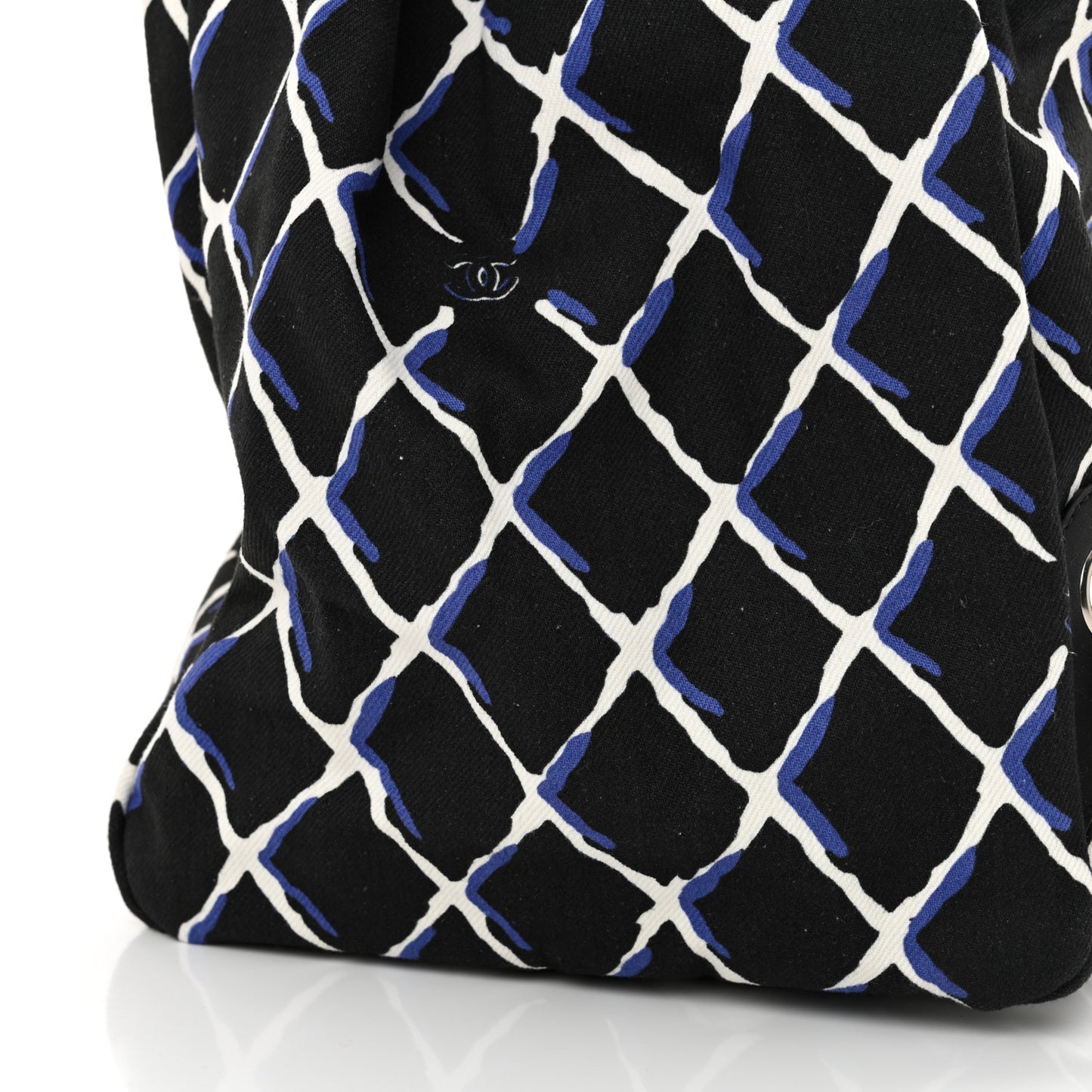 Canvas Printed Airline Drawstring Bag Black Blue