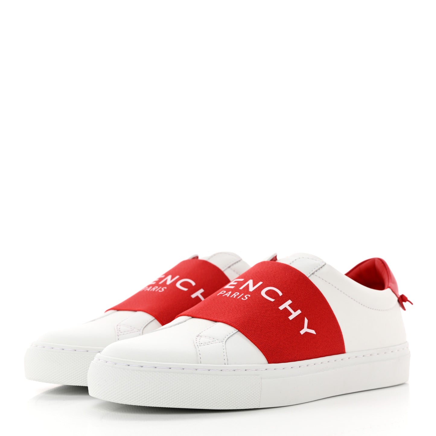 Calfskin Band Logo Mens Urban Street Sneakers 37 White Red