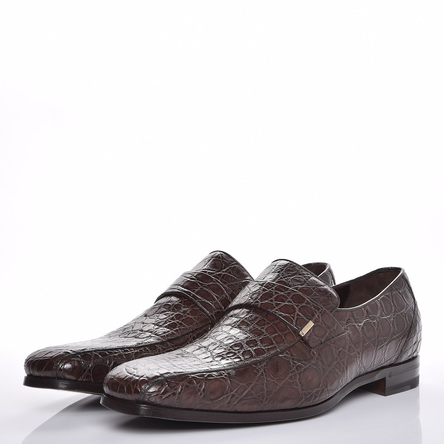Mens Caiman Mocassin Loafers 10 Cocoa