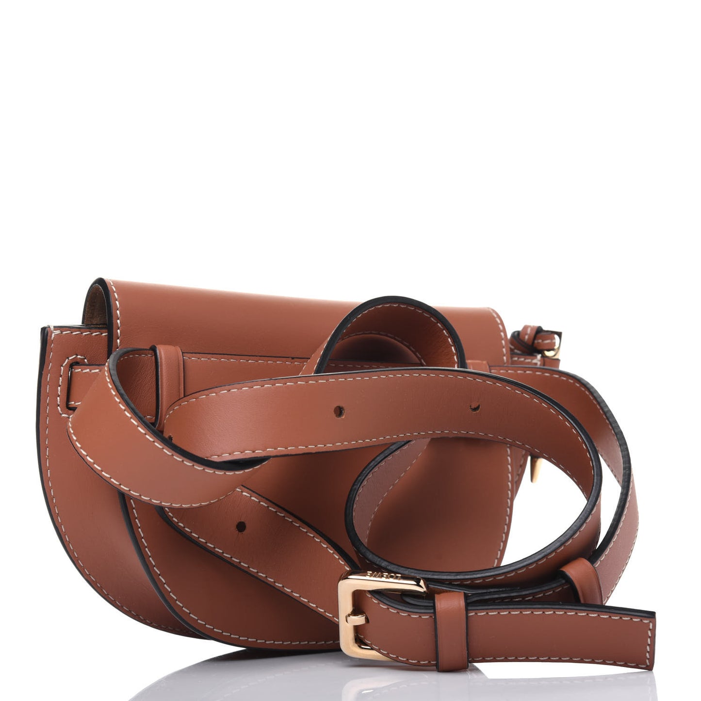 Calfskin Mini Gate Belt Bag Tan