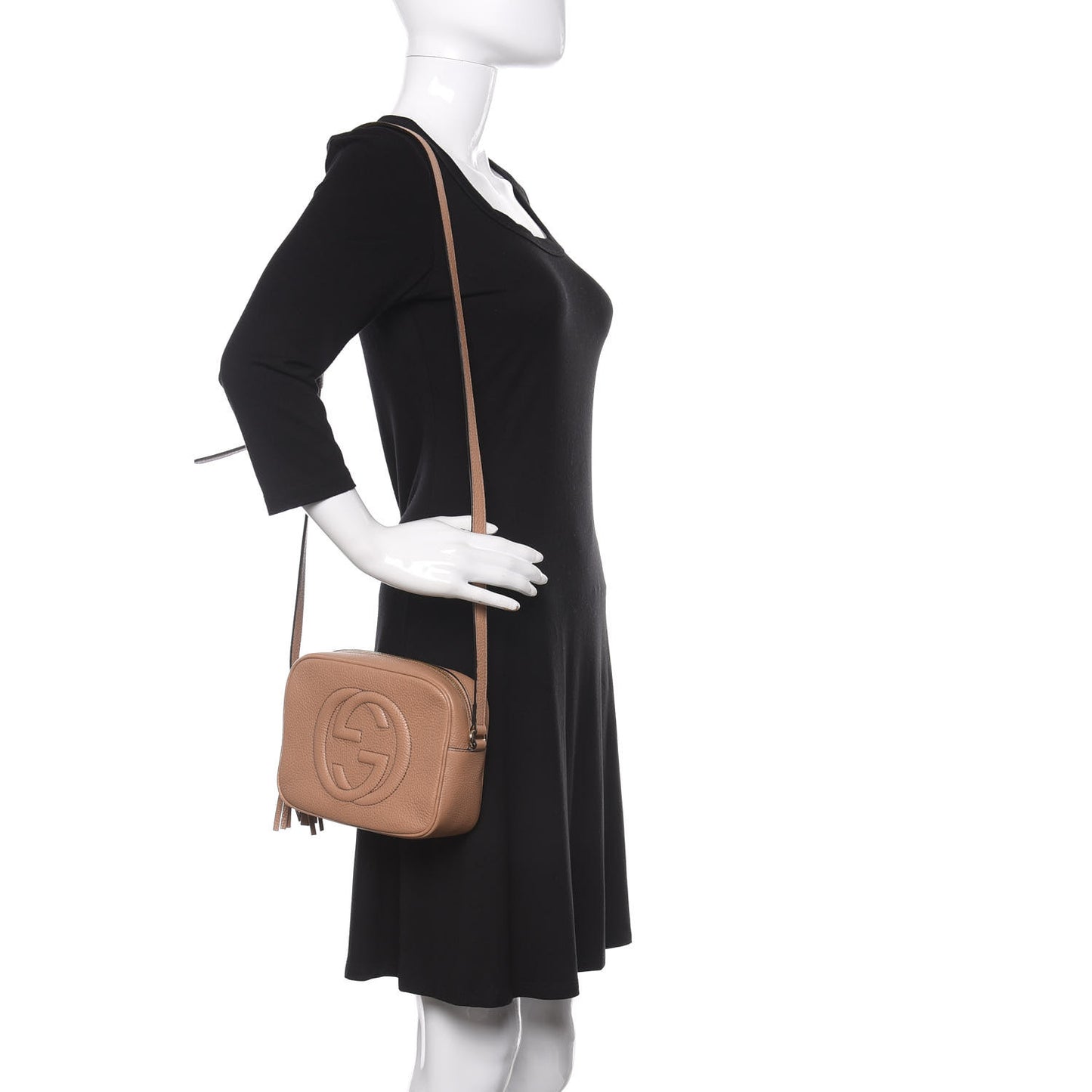 Pebbled Calfskin Small Soho Disco Bag Camelia