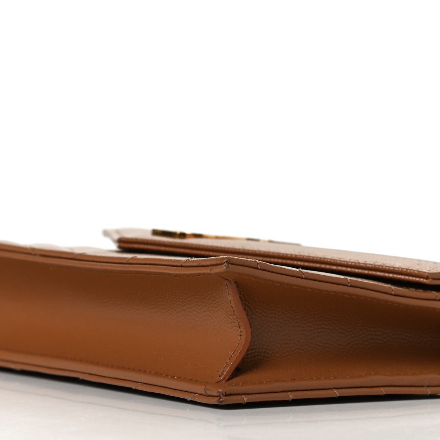 Grain De Poudre Matelasse Chevron Monogram Envelope Chain Wallet Natural Dark