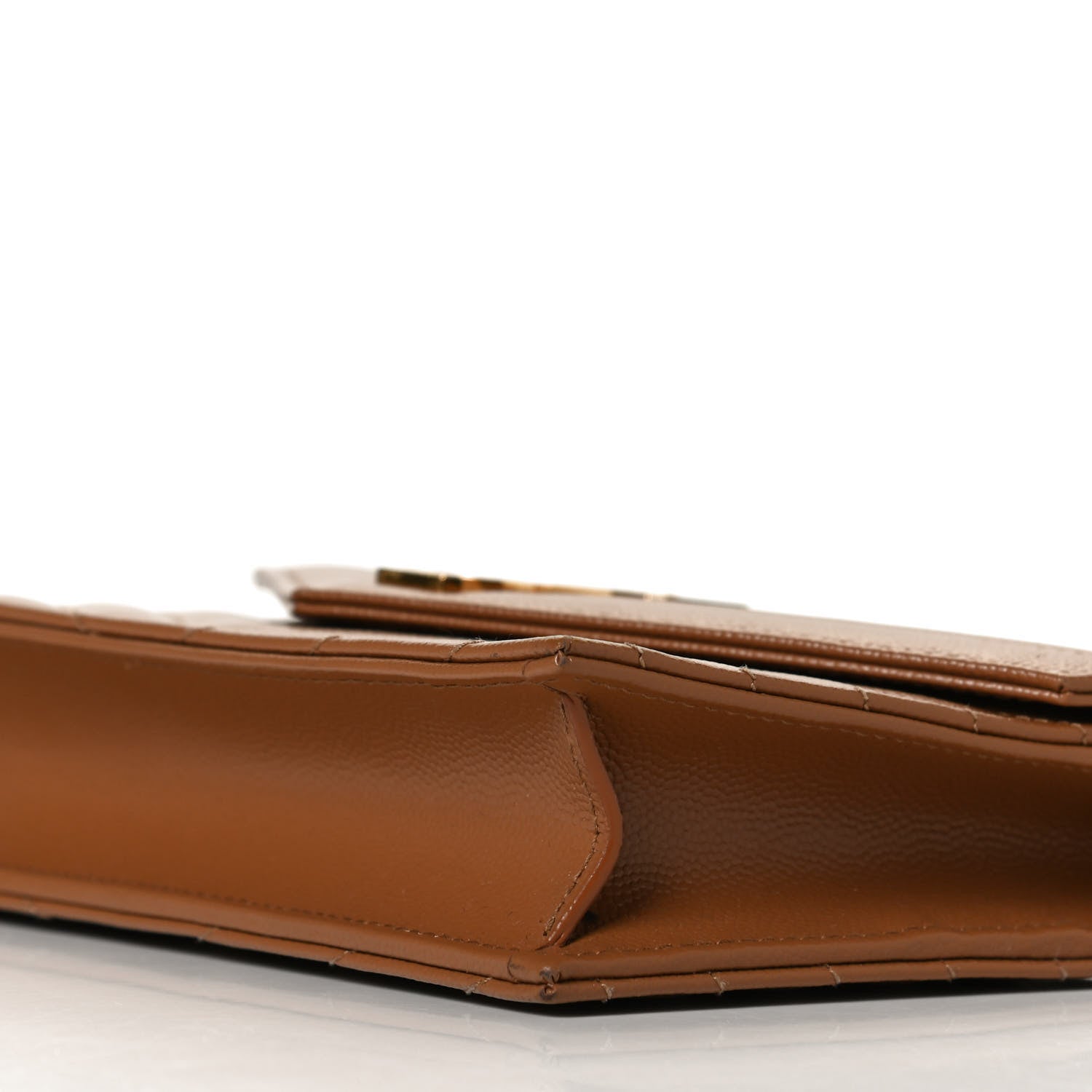 Saint Laurent Grain De Poudre Matelasse Chevron Monogram Envelope Chain Wallet Natural Dark 8 of 12