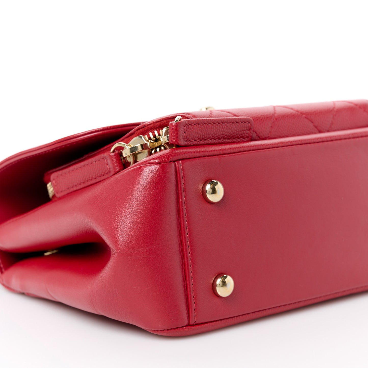 Caviar Quilted Small Business Affinity Flap Red