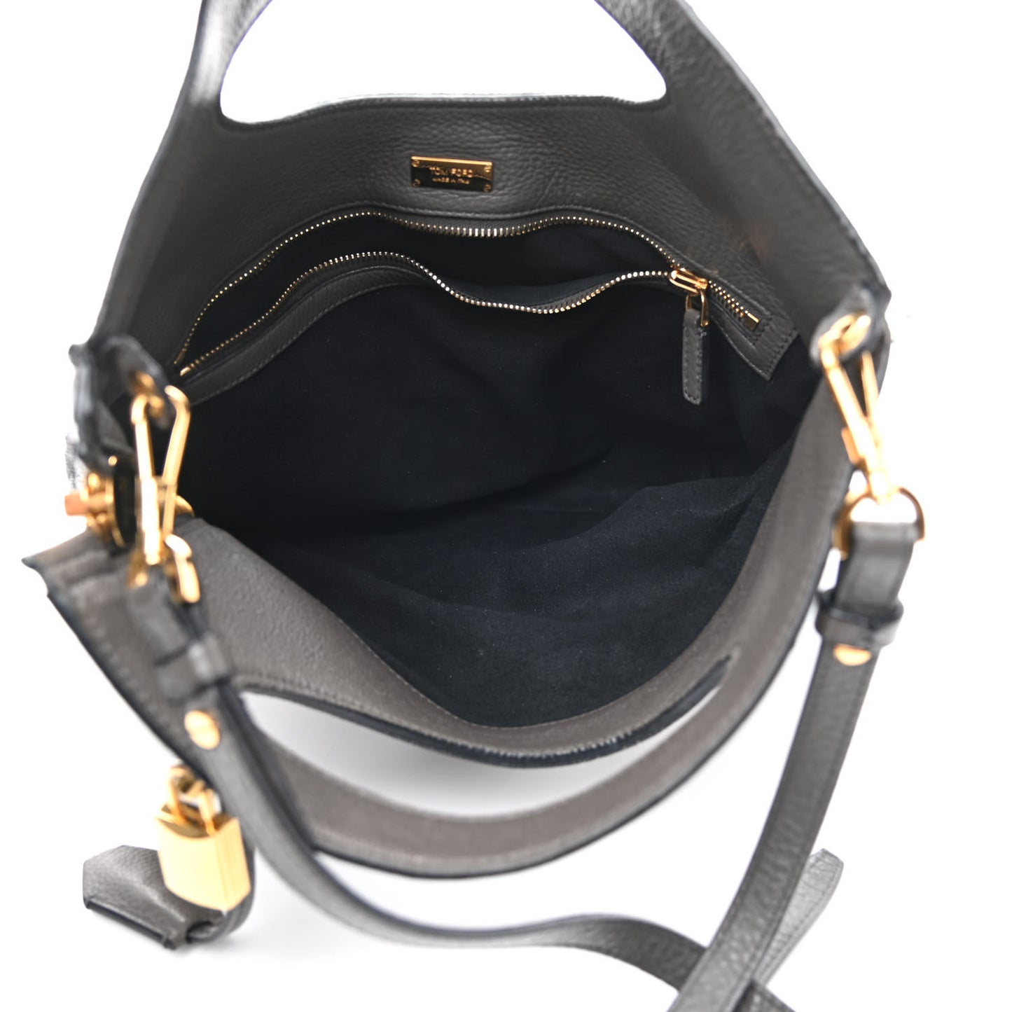 Grained Calfskin Alix Padlock Zip Tote Graphite