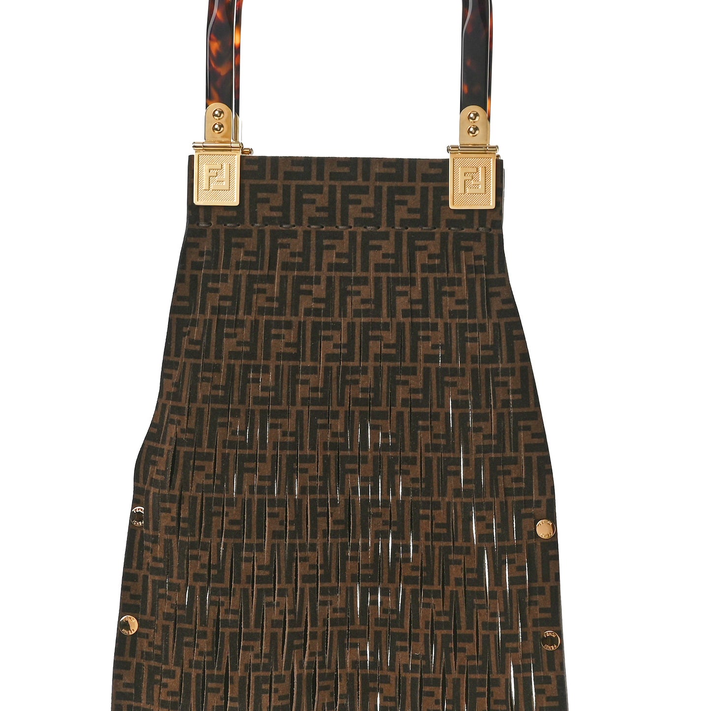 Suede Plexiglass FF Mesh Fendi Sunny Tote Bag Sigaro Moro