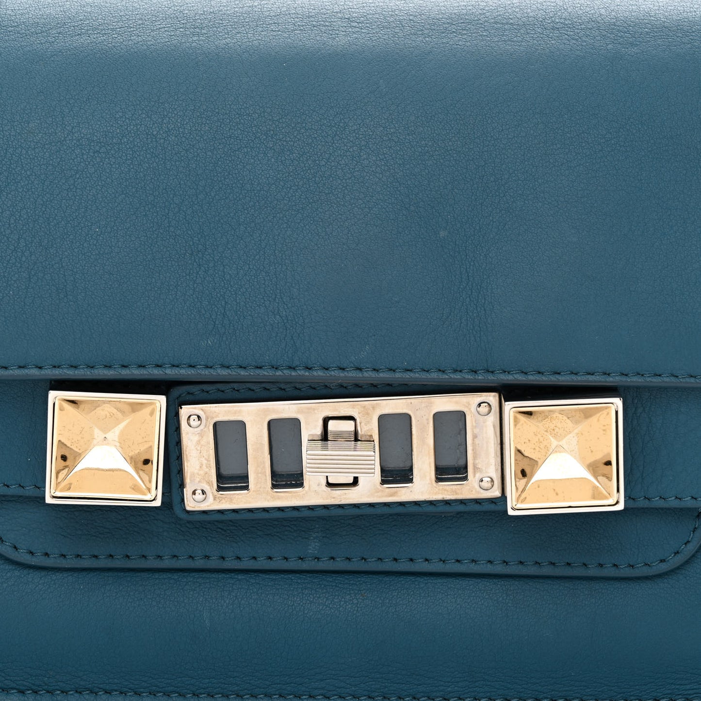 Calfskin Mini PS11 Classic Shoulder Bag Dark Teal