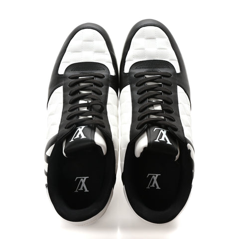 Calfskin Maxi Damier Mens Rivoli Sneakers 8.5 Black White