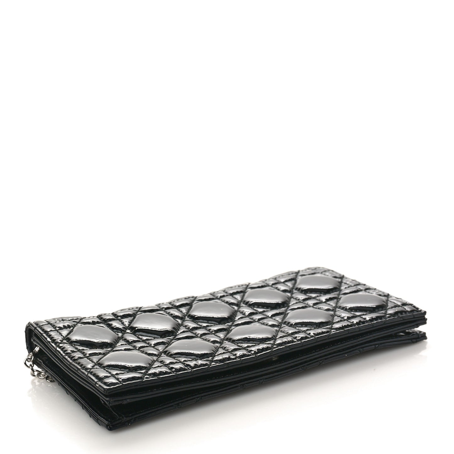 Patent Cannage LADY DIOR Clutch Black