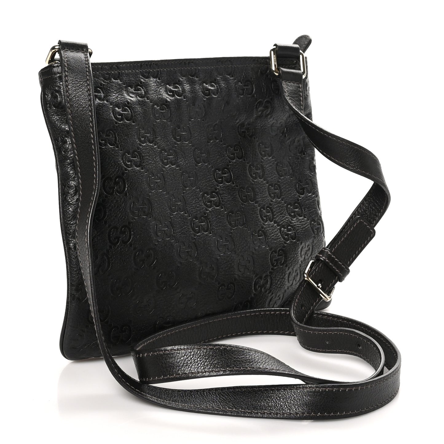 Guccissima Small Flat Messenger Bag Dark Brown