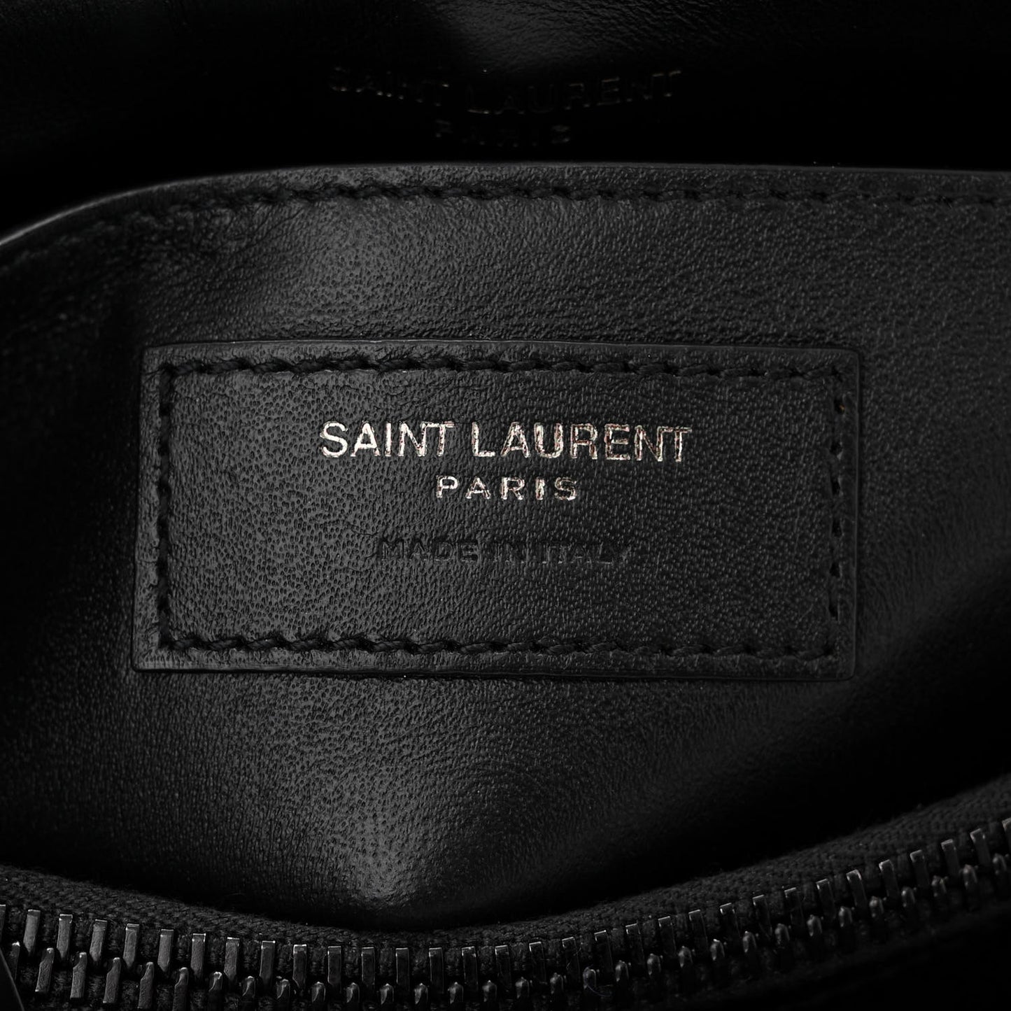 Calfskin Y Quilted Monogram Monochrome Small Loulou Chain Satchel Black