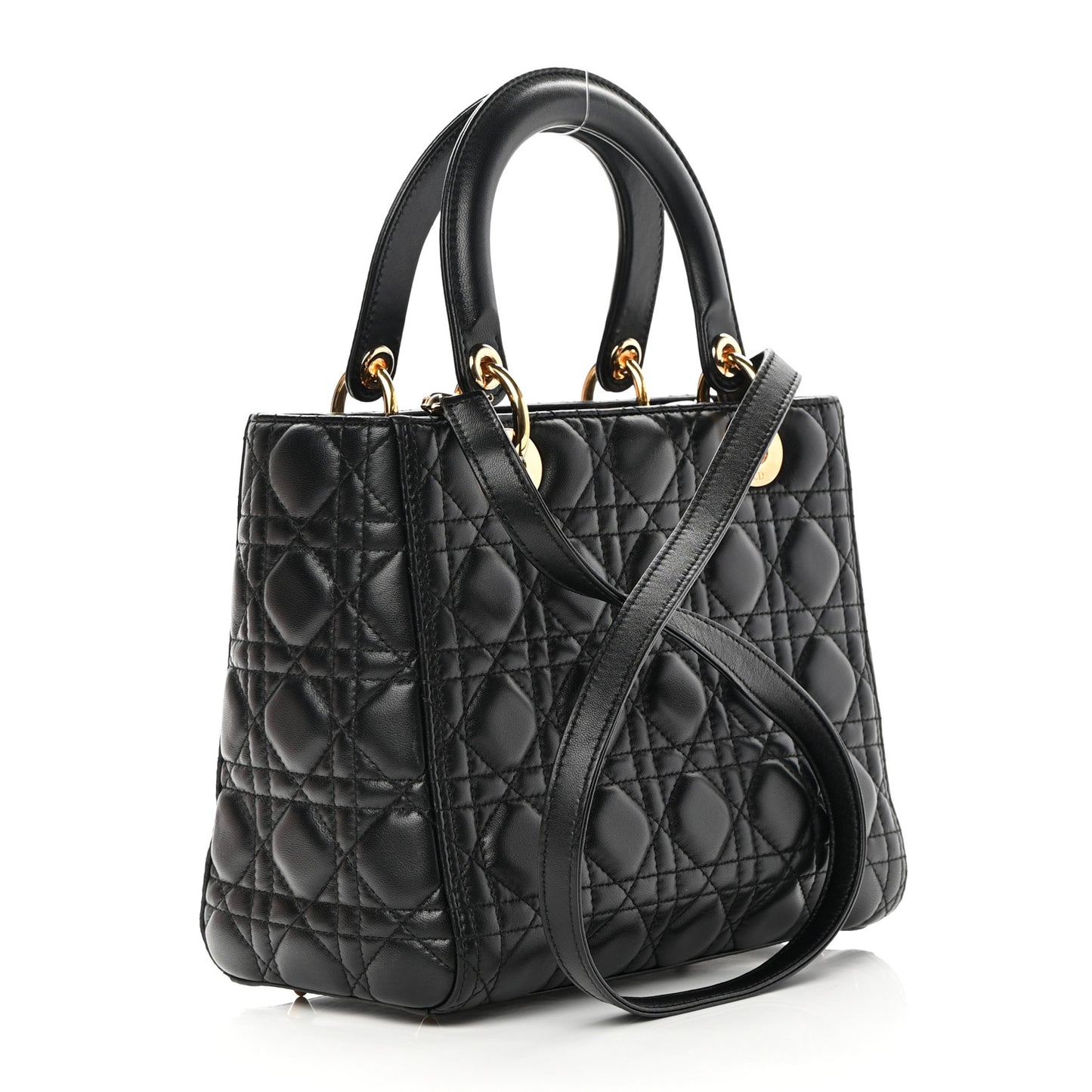 Lambskin Cannage Medium Lady Dior Black