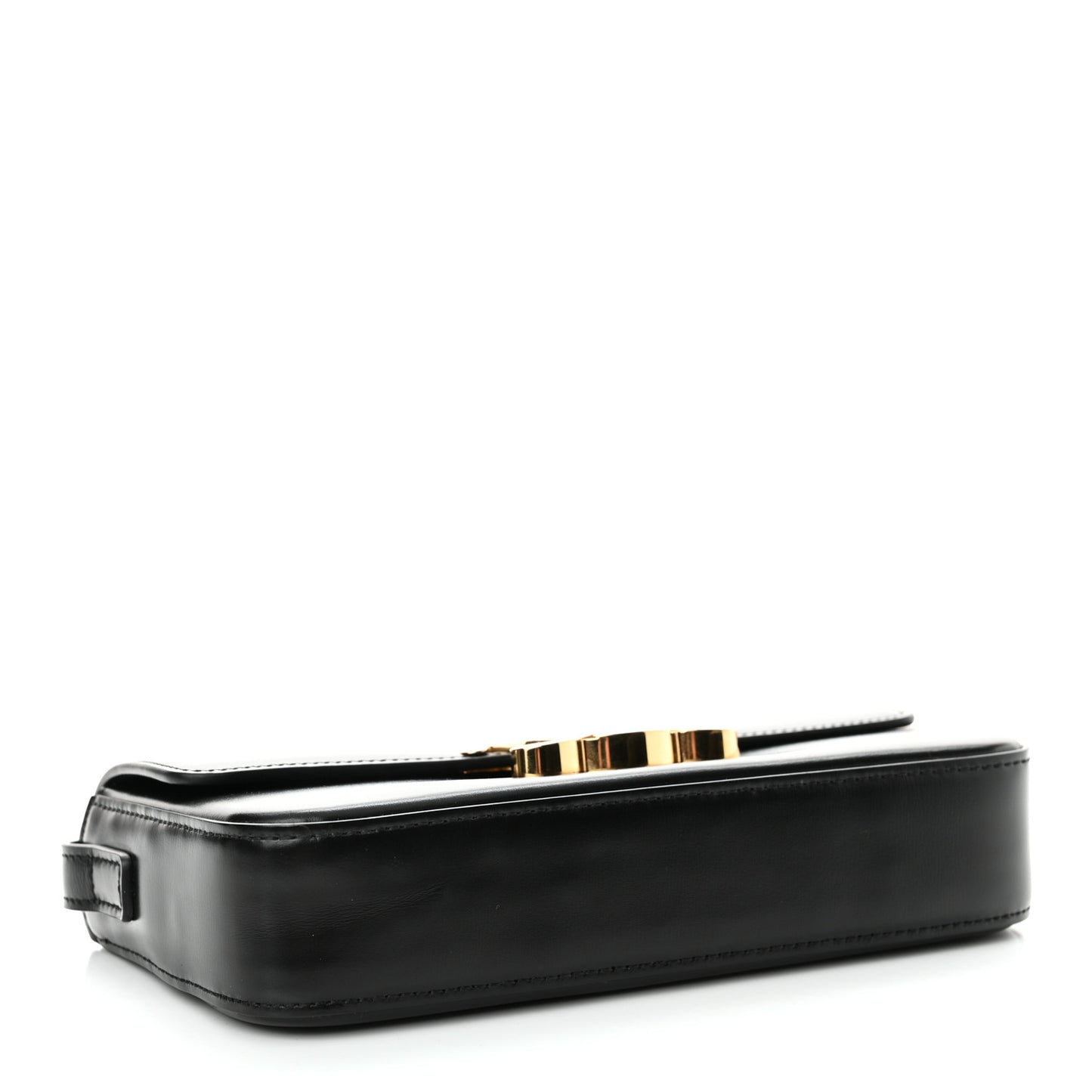 Shiny Calfskin Triomphe Shoulder Bag Black