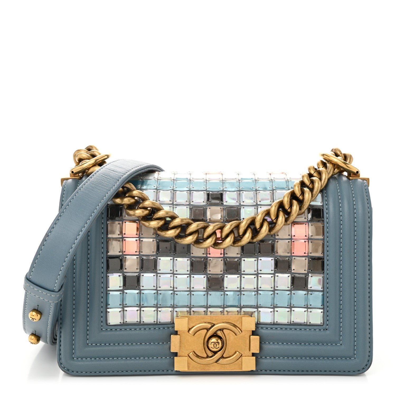 Chanel Lambskin Tile Embroidered Small Brasserie Mosaic Boy Flap