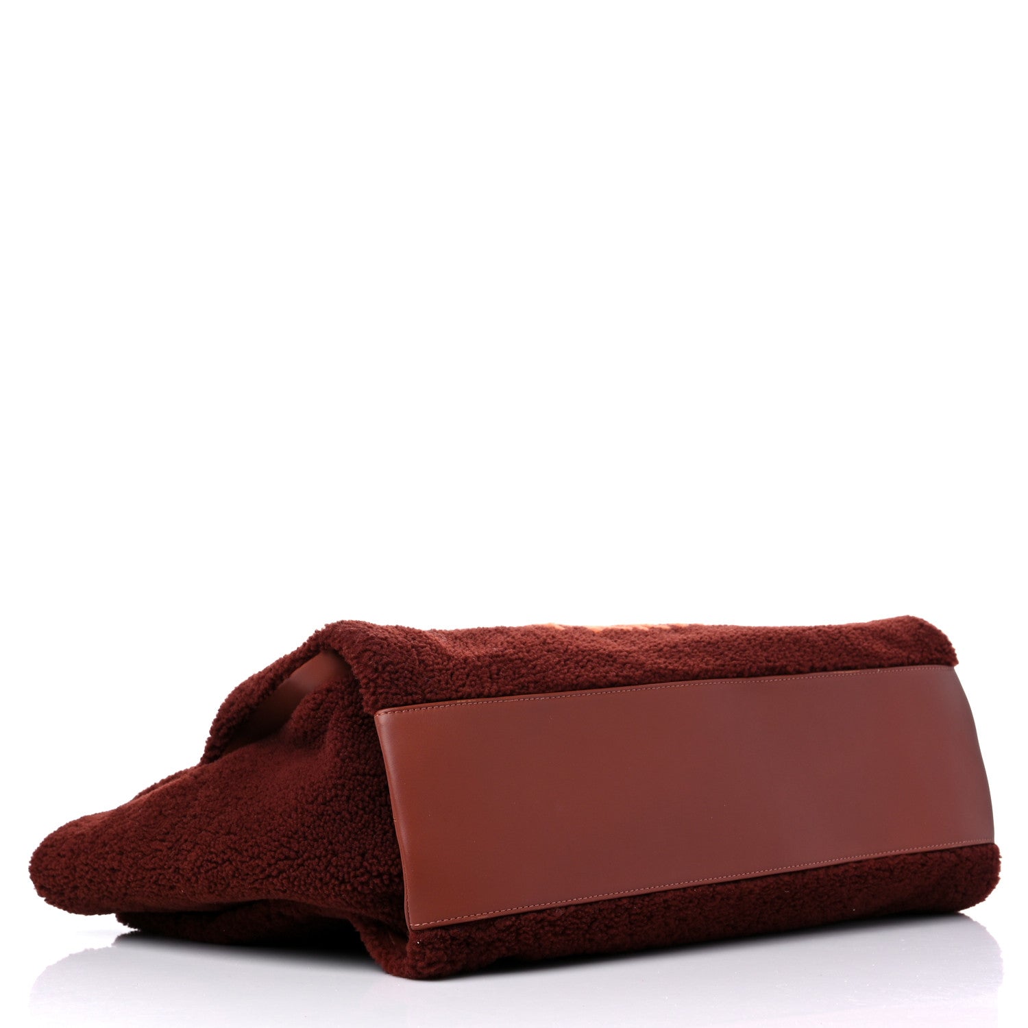 Chanel Shearling Large Deauville Tote Burgundy 3 of 8