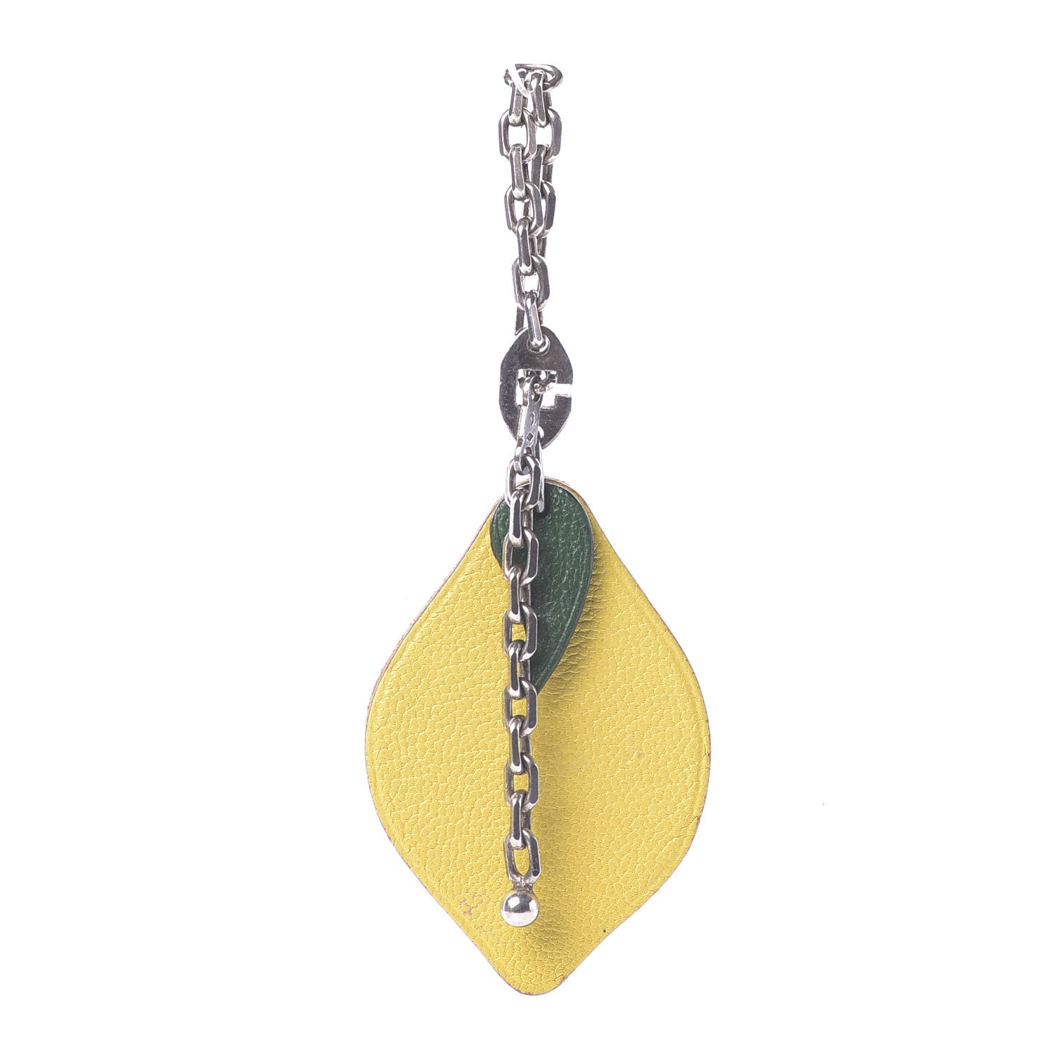 Hermes Chevre Mysore Lemon Key Chain Bag Charm Cumin 1 of 4