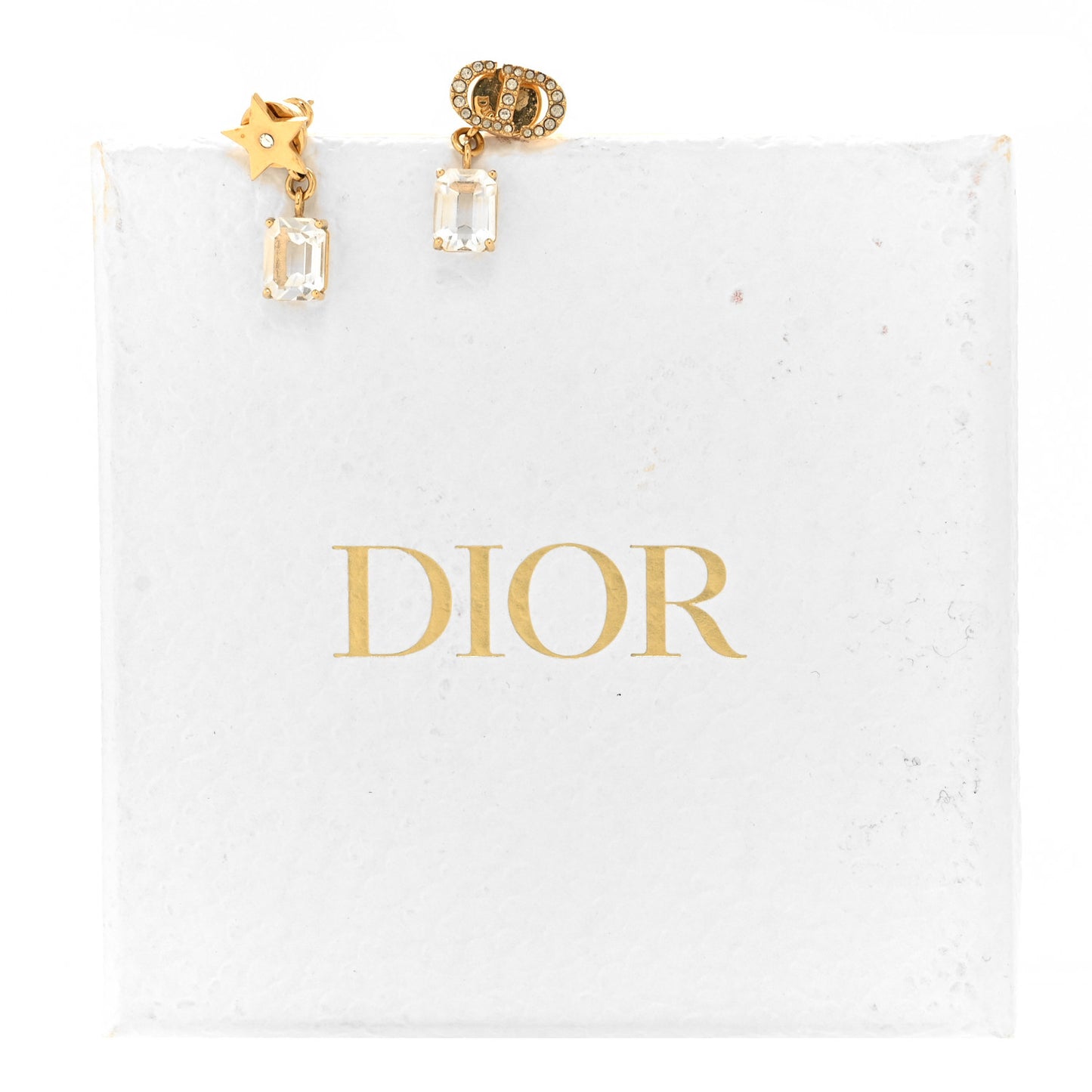 Crystal Star CD Earrings Gold