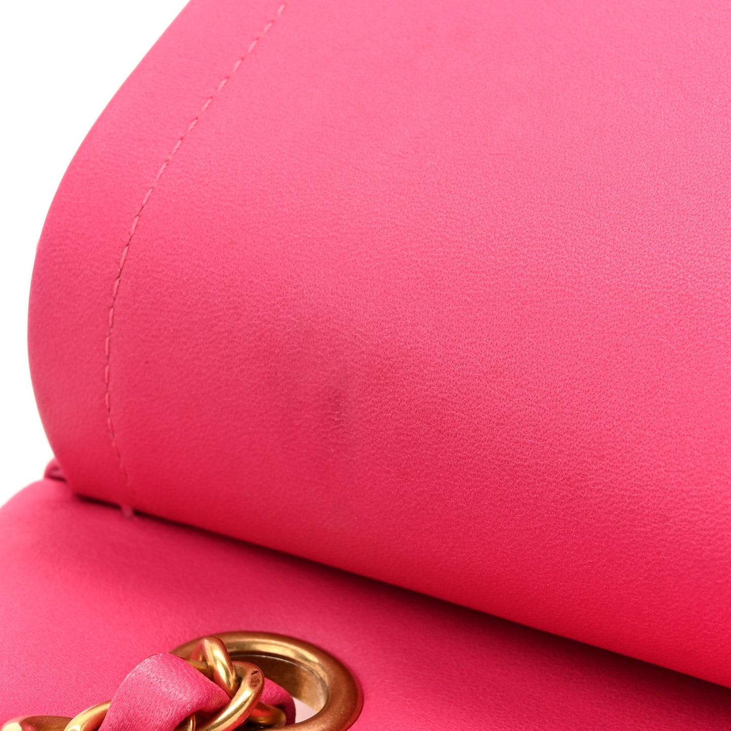 Lambskin Chevron Quilted Medium Double Flap Pink