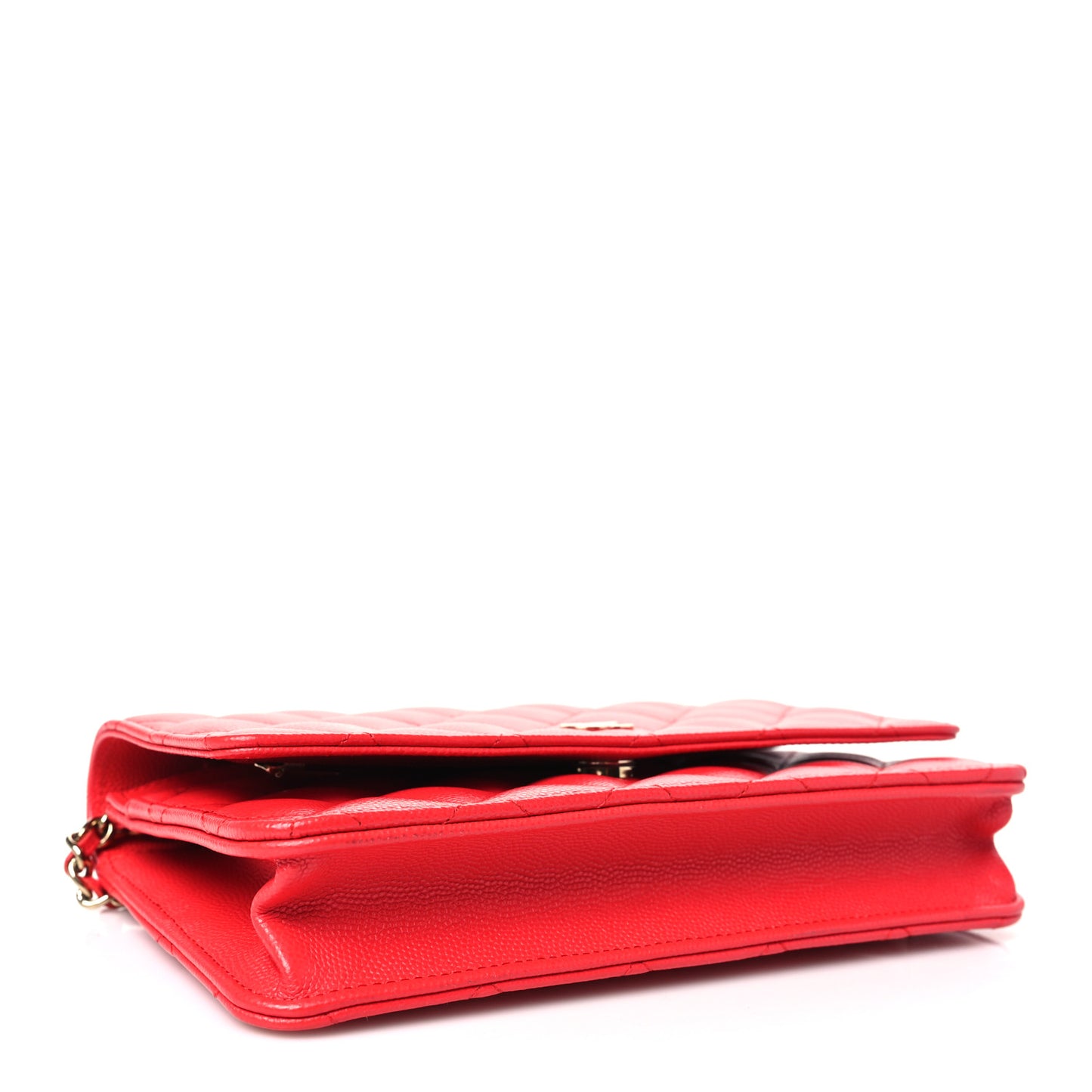 Caviar Quilted Wallet on Chain WOC Red