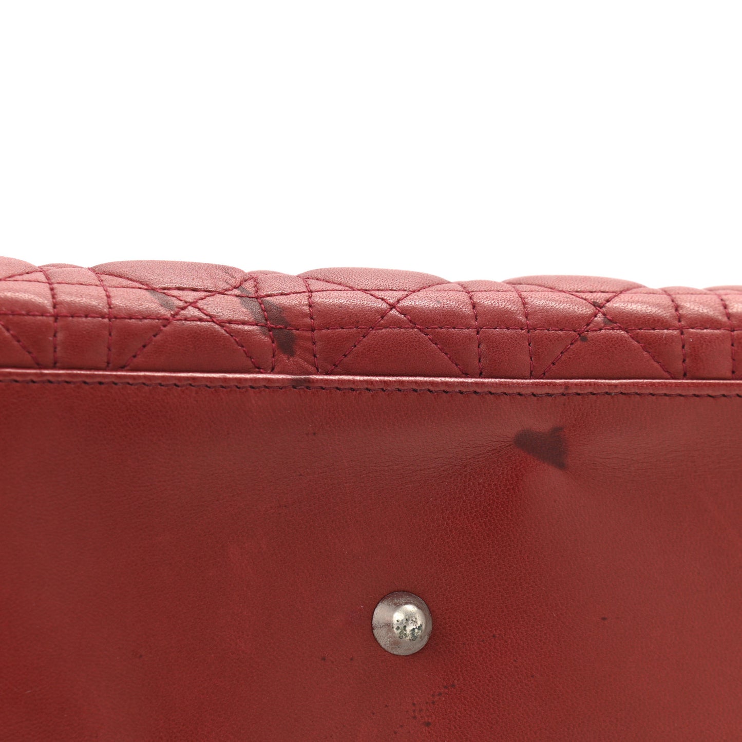 Lambskin Cannage Large Lady Dior Red