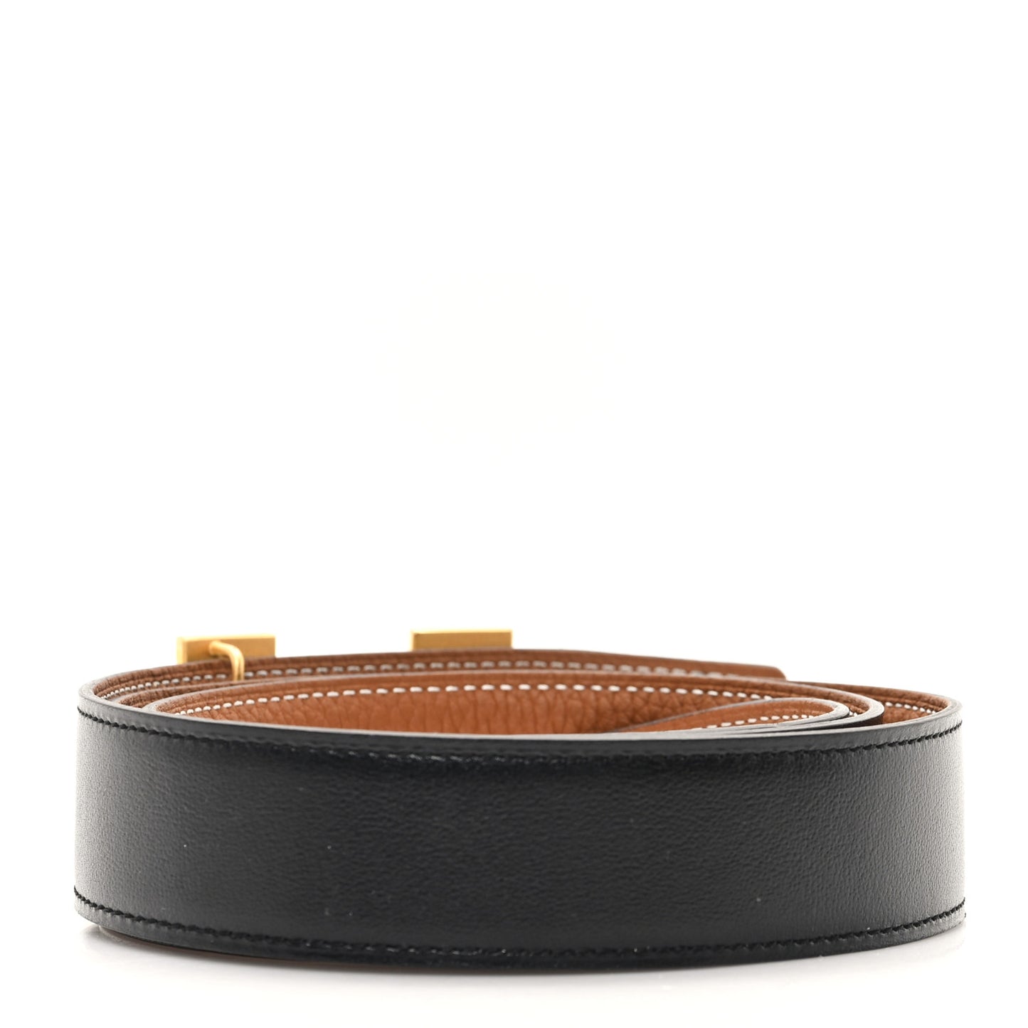 Togo Box 32mm Strie H Belt 95 38 Gold Black