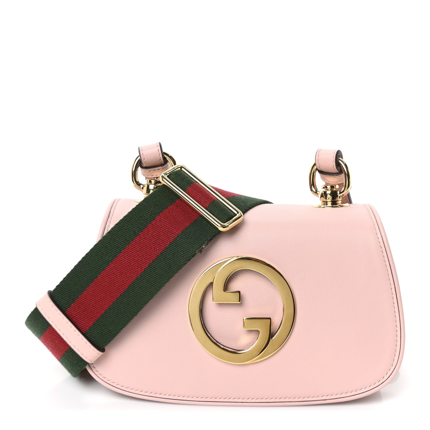 Gucci Roxy Calfskin Web Mini Blondie Shoulder Bag Powder Pink
