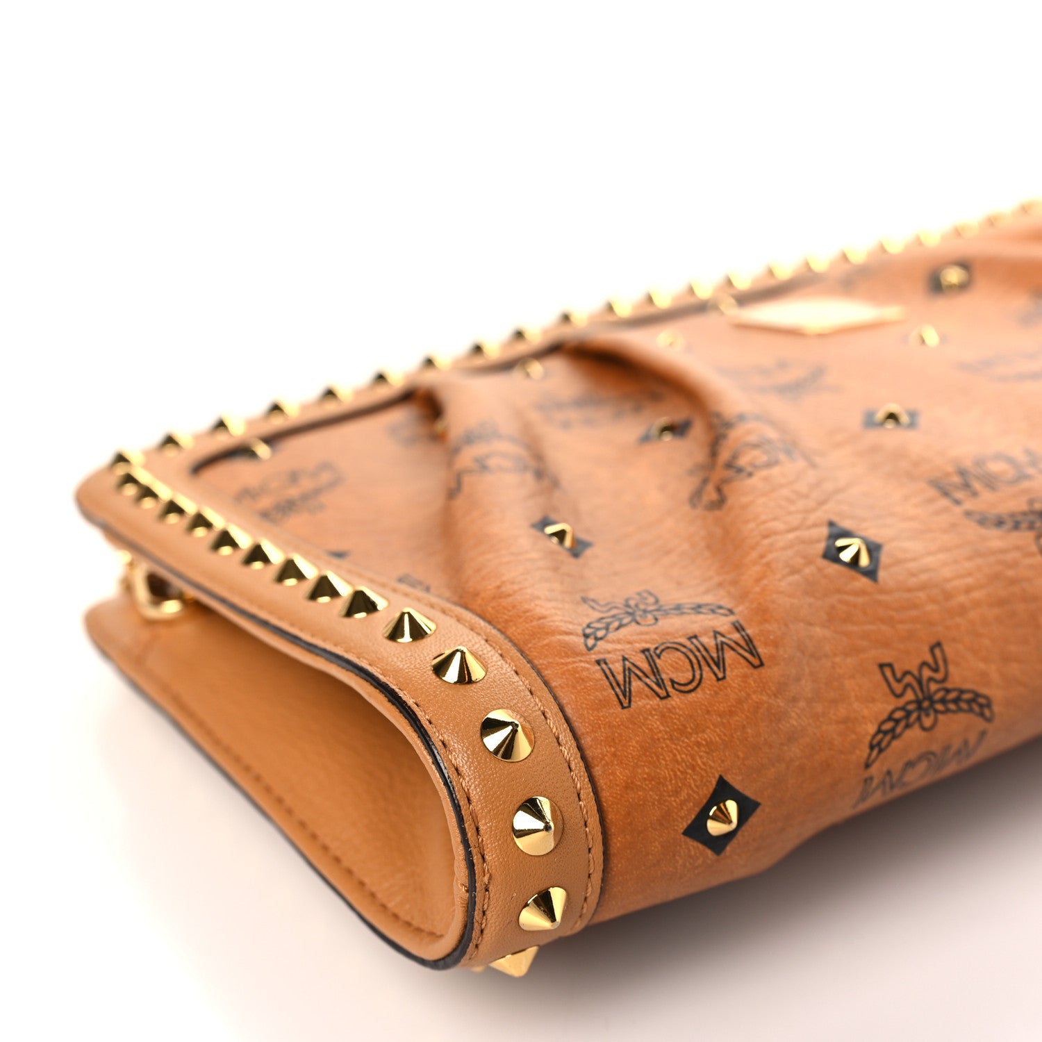 MCM Visetos Studded Crossbody Cognac 9 of 10