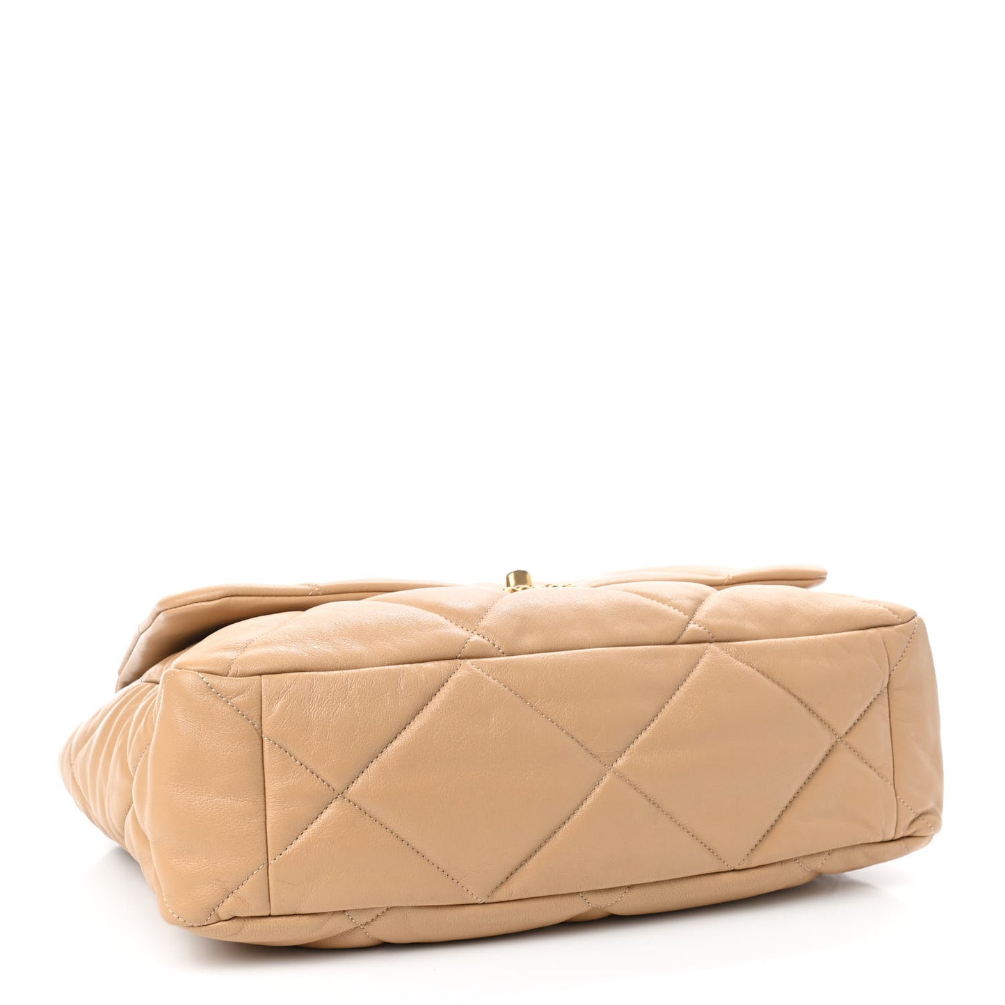 Lambskin Quilted Maxi Chanel 19 Flap Beige