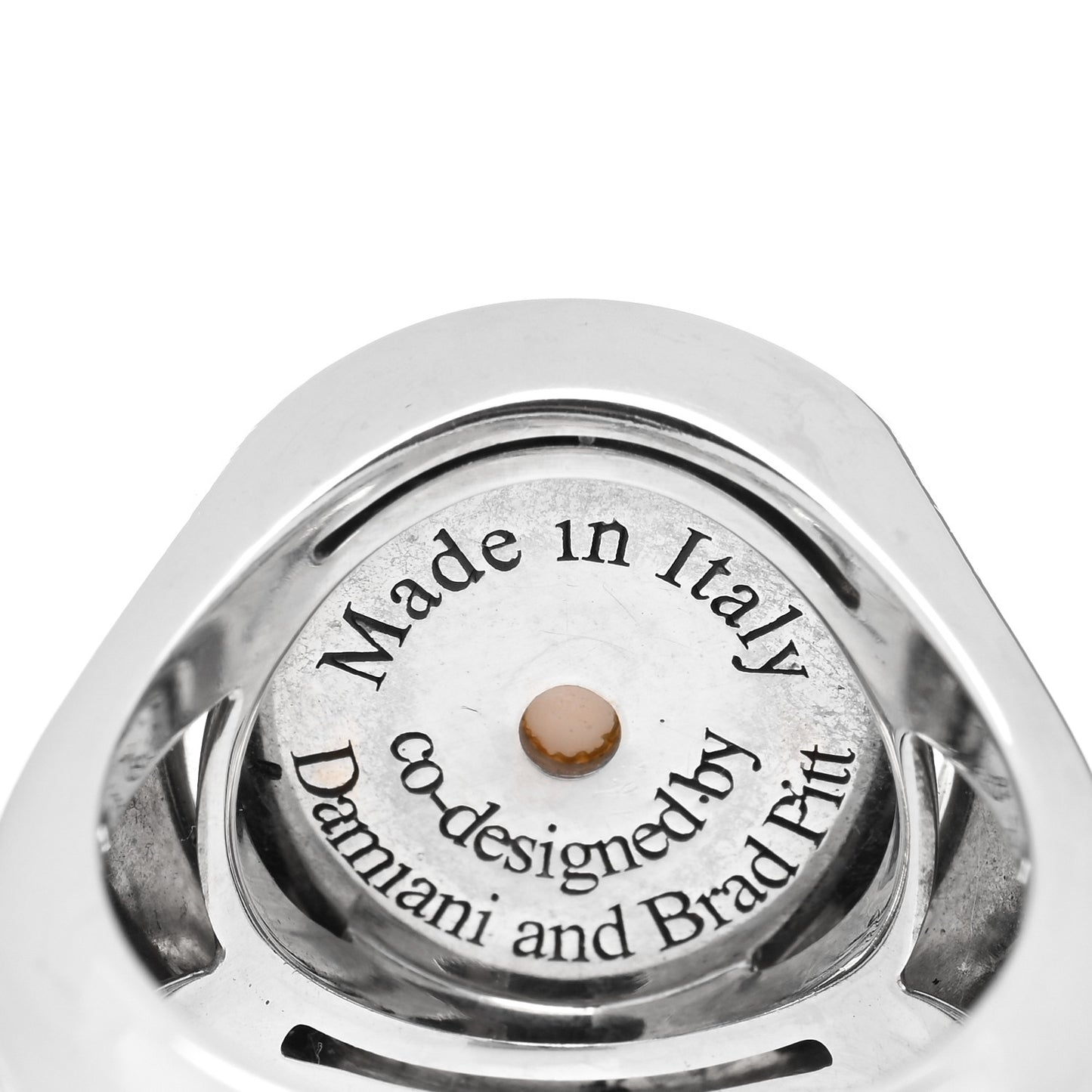 X BRAD PITT 18K White Gold Diamond Coral D.Side Ring 55 7.25