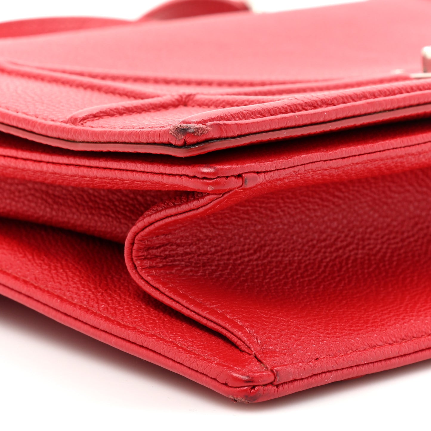 Grained Calfskin Medium Diorama Flap Bag Red