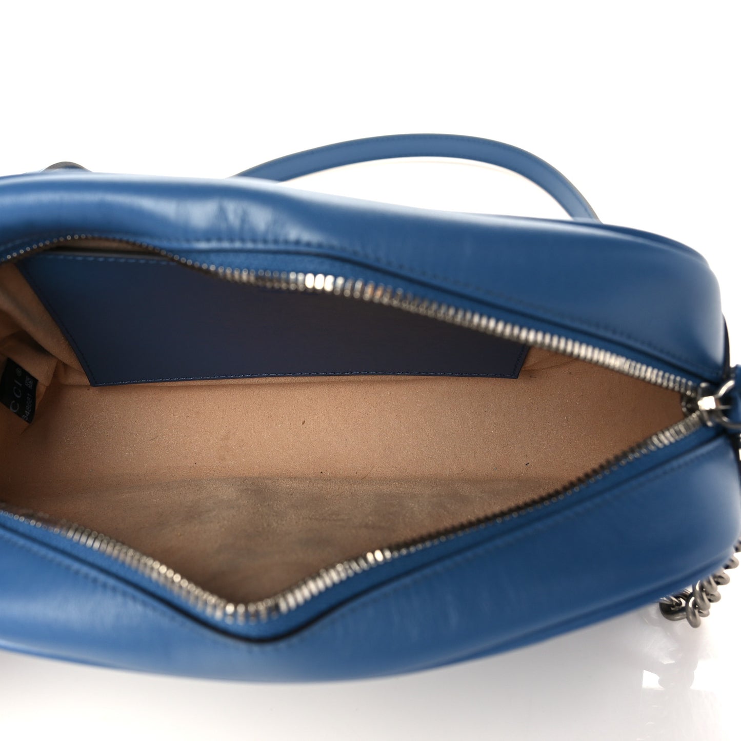 Calfskin Matelasse Aria Small GG Marmont Chain Shoulder Bag Clear Blue