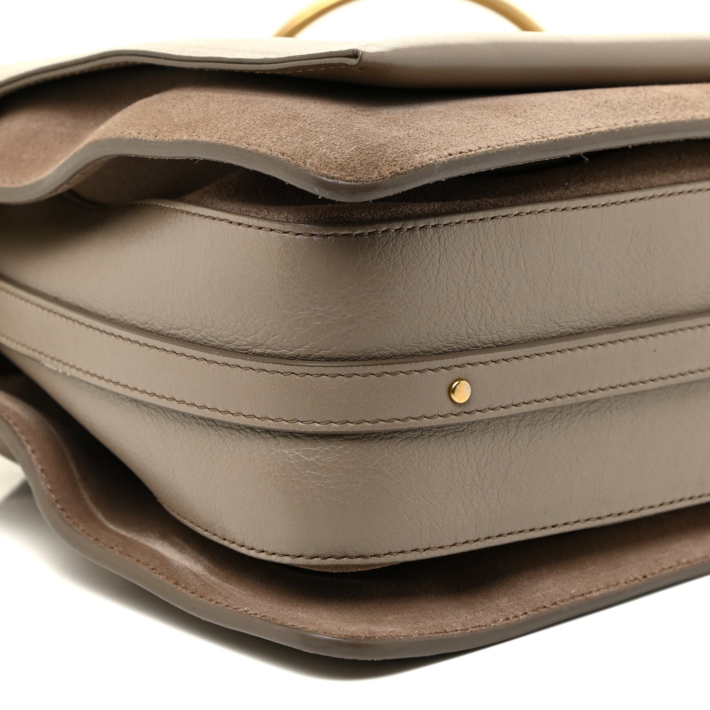 Calfskin Suede Medium Roy Bag Motty Grey